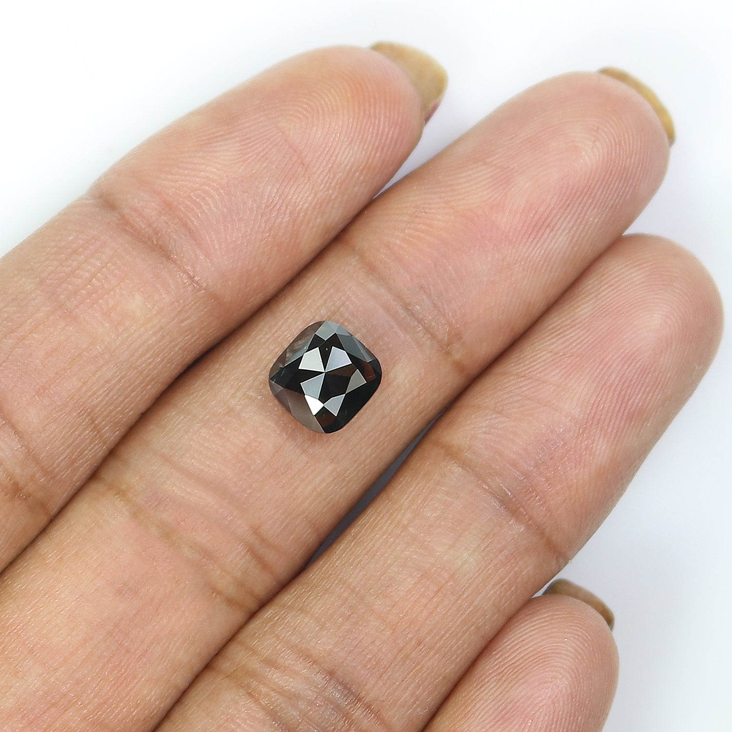 1.54 CT IGI Certified Natural Loose Cushion Modified Brilliant Cut Diamond Natural Black Color Diamond 7.15 MM Cushion Shape Diamond QL9398