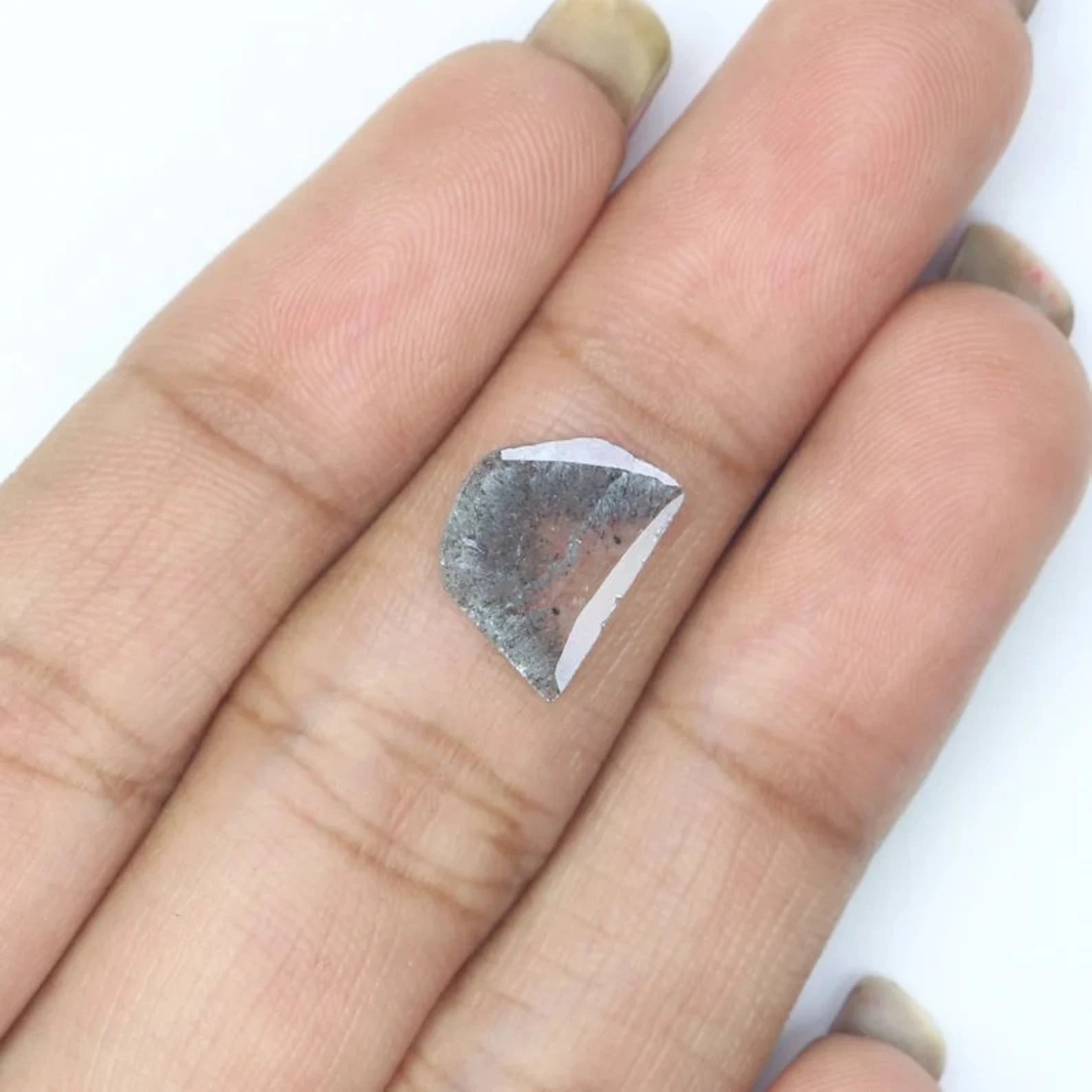 0.65 CT Natural Loose Slice Diamond Salt And Pepper Slice Diamond 11.20 MM Natural Loose Diamond Slice Rose Cut Irregular Cut Diamond NQ7848