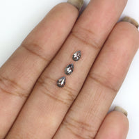 Natural Loose Pear Diamond, Salt And Pepper Pear Diamond, Natural Loose Diamond, Pear Rose Cut Diamond, 0.48 CT Pear Cut Diamond L2896