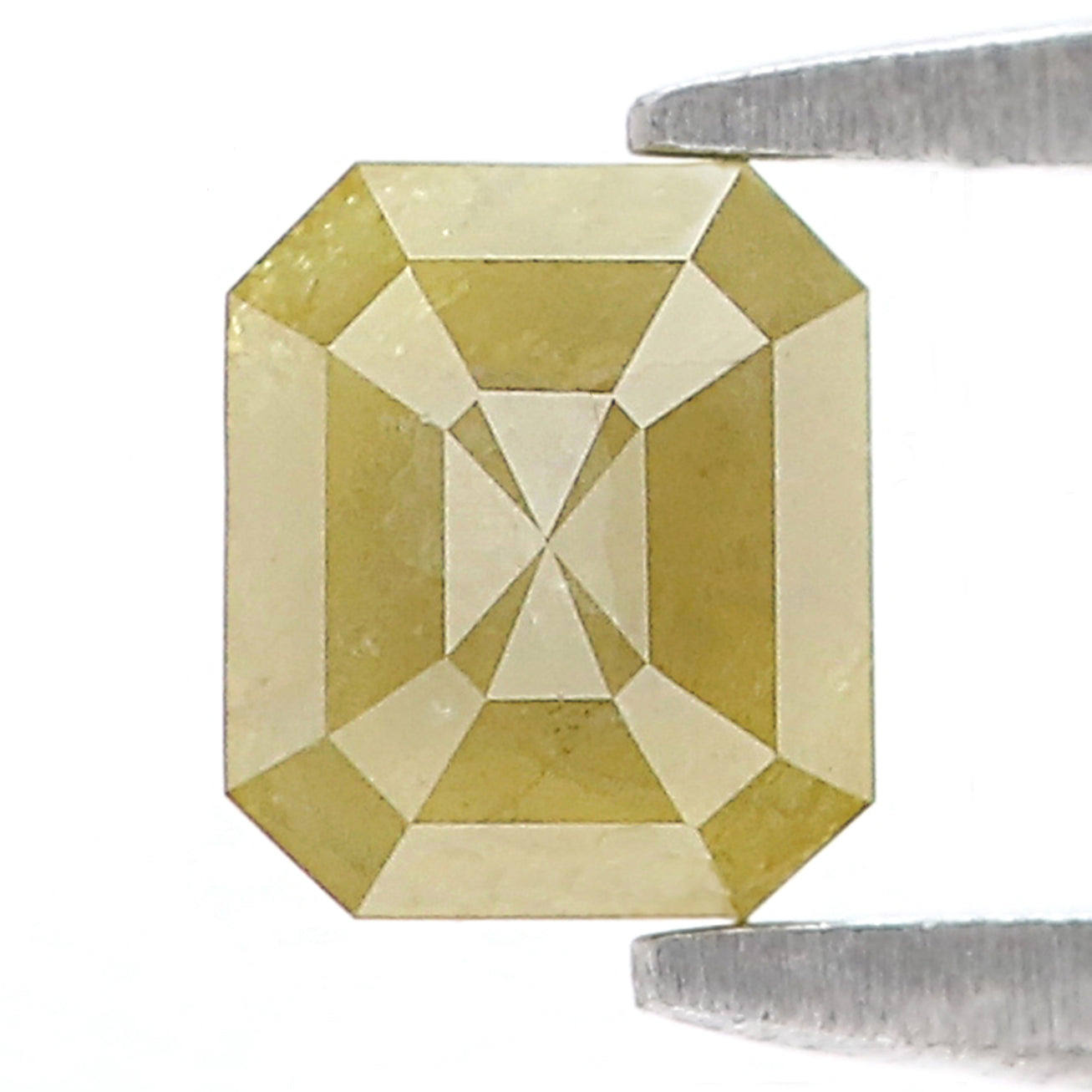 0.73 Ct Natural Loose Emerald Shape Diamond Yellow Color Emerald Diamond 5.05 MM Natural Loose Yellow Color Emerald Rose Cut Diamond N2651