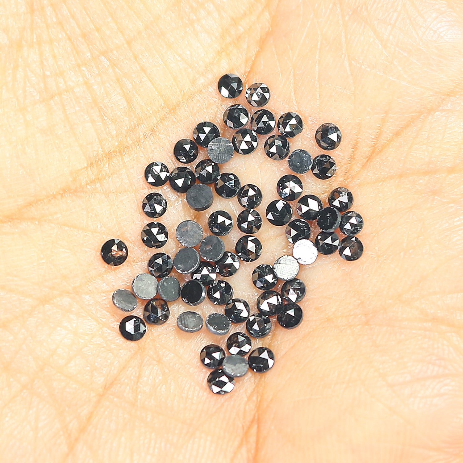 3.39 CT Natural Loose Round Rose Cut Diamond Black Color Round Shape Diamond 2.30 MM Natural Loose Black Color Round Rose Cut Diamond LQ1799