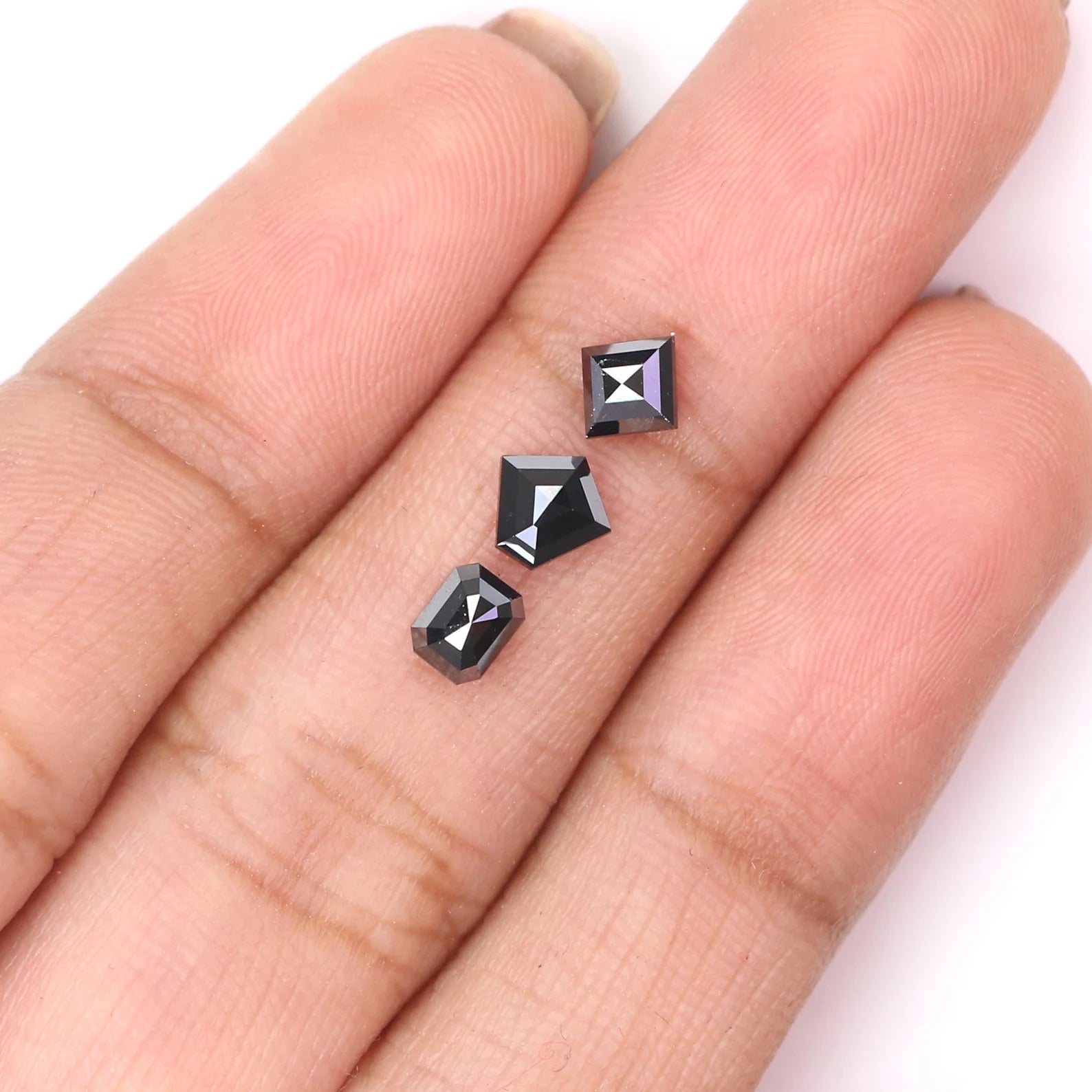 1.01 CT Natural Loose Mix Shape Diamond Black Color Mix Shape Cut Diamond 4.25 MM Natural Loose Black Color Mix Shape Rose Cut Diamond N621