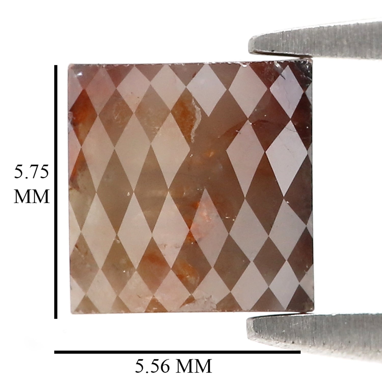 Natural Square Brown Color Diamond 1.23 CT Loose Rose Cut Brown Stone 5.75 MM Rustic Square Diamond For Custom Engagement Ring L3660