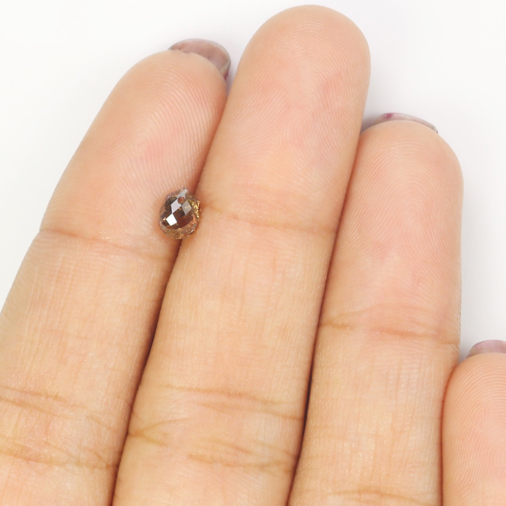 0.72 Ct Natural Loose Briolette Shape Diamond Brown Color Drop Diamond 5.10 MM Natural Loose Brown Color Briolette Rose Cut Diamond LQ9826