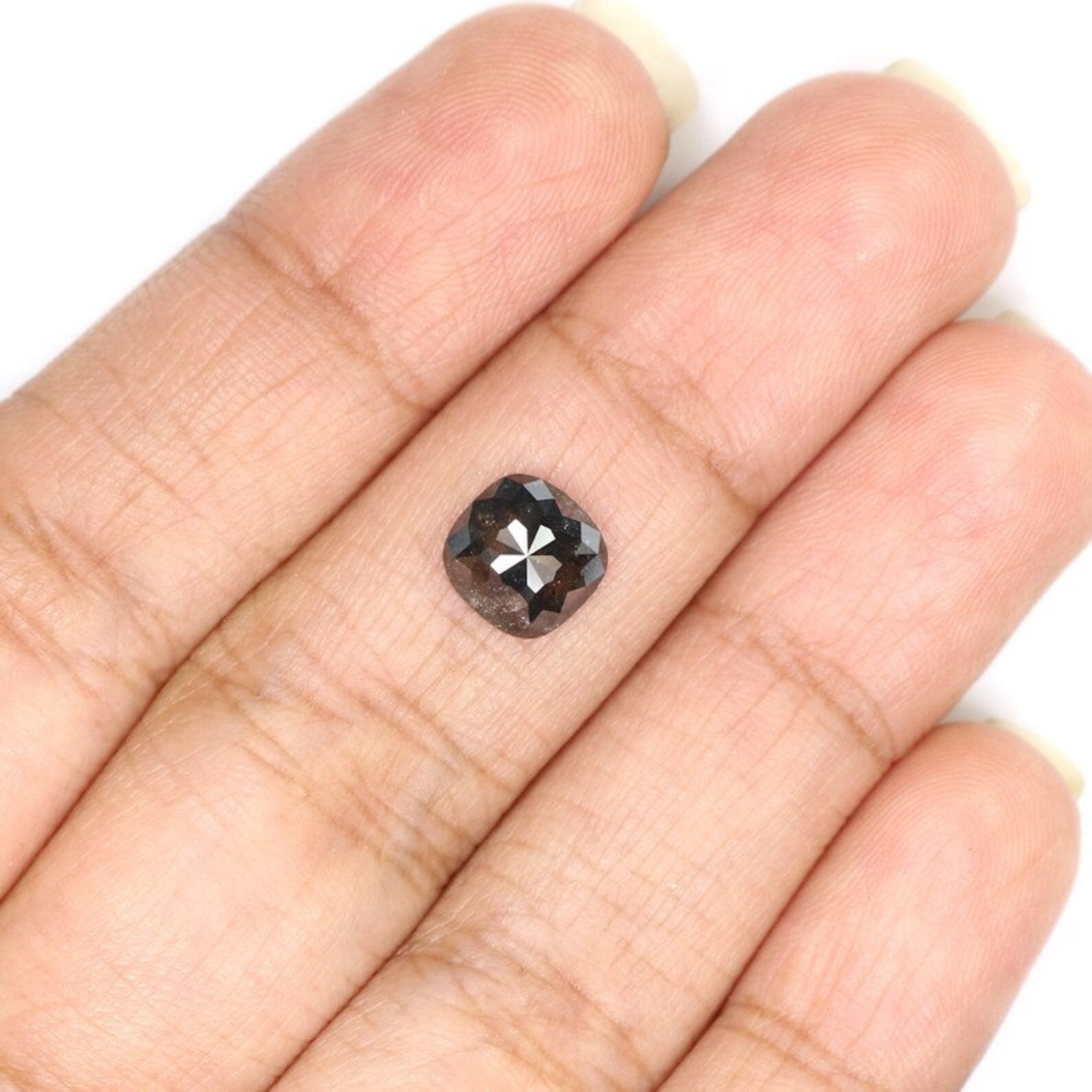 1.63 CT Natural Loose Cushion Shape Diamond Black Color Cushion Shape Diamond 7.35 MM Natural Loose Diamond Black Cushion Diamond NQ9429