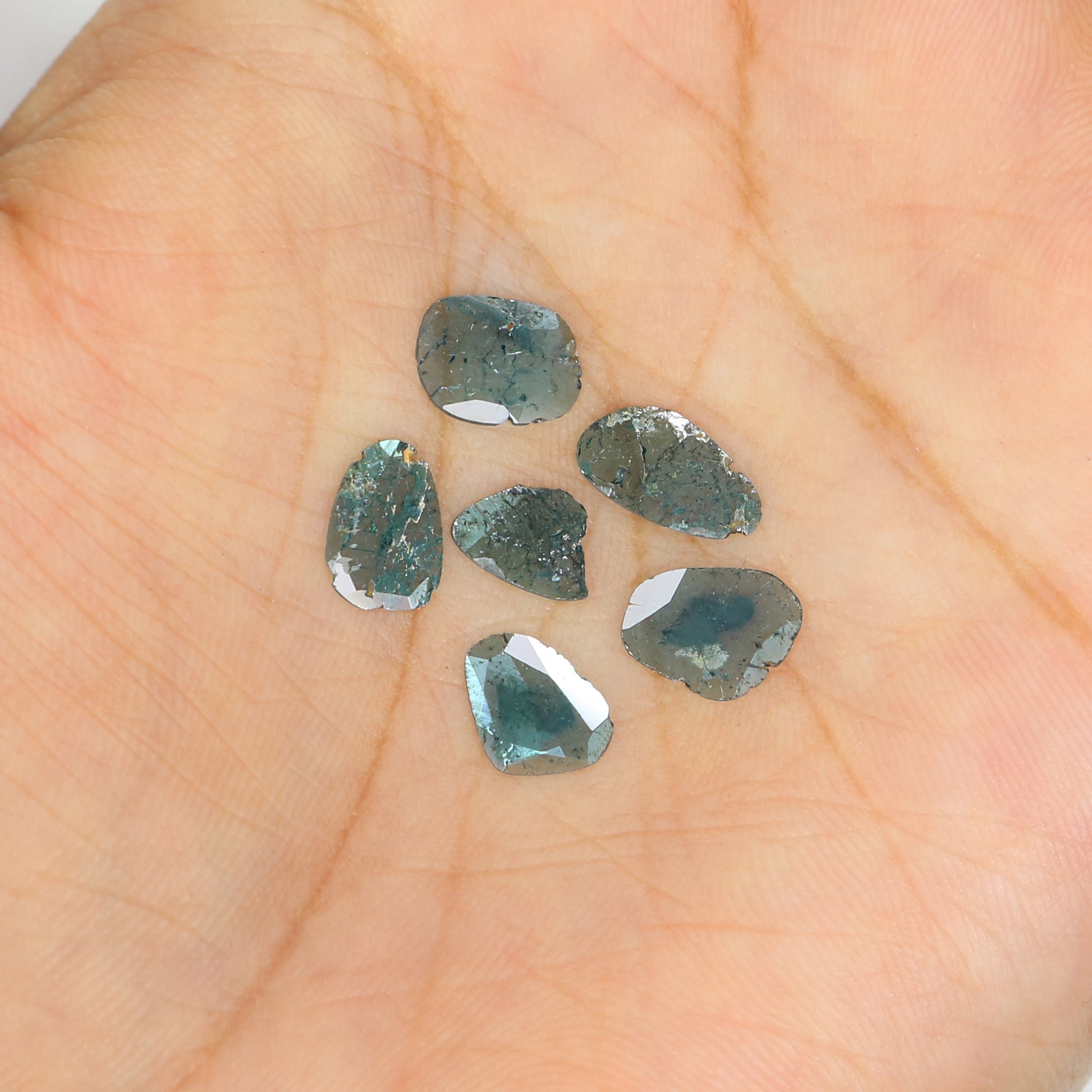 1.36 CT Natural Loose Slice Shape Diamond Blue Color Slice Cut Diamond 8.10 MM Natural Loose Blue Color Slice Irregular Cut Diamond KQ2685