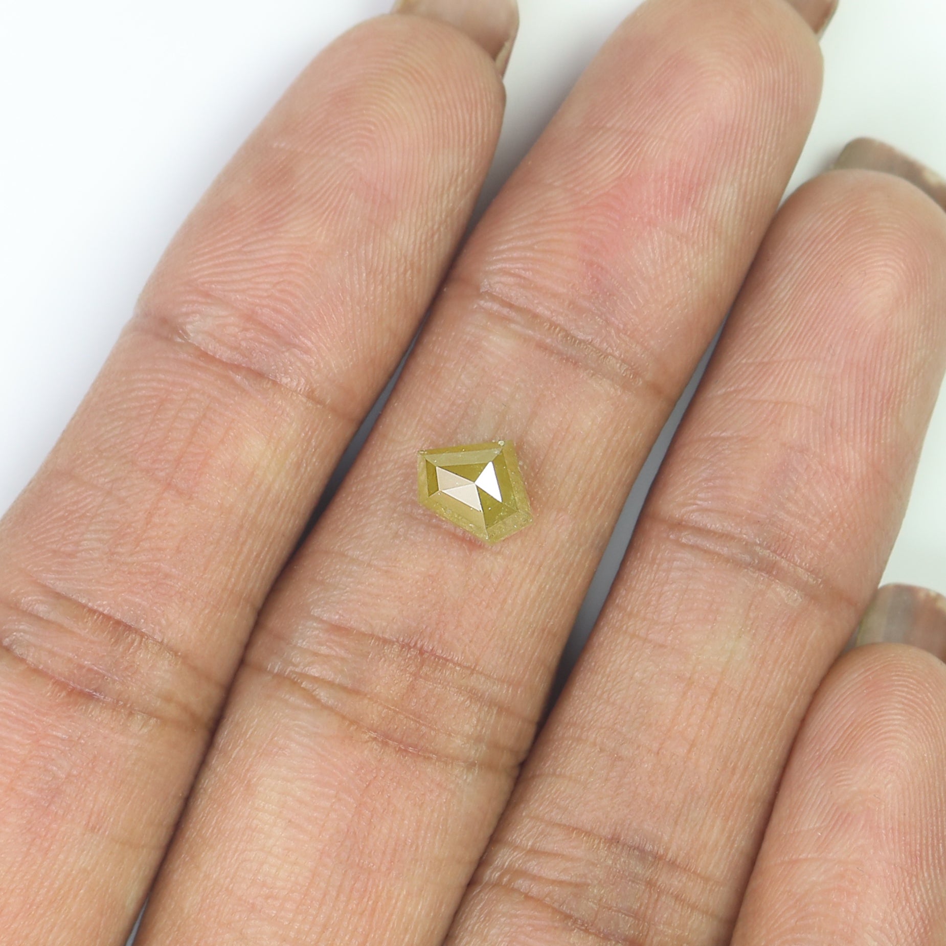 1.21 CT Natural Loose Shield Shape Diamond Yellow Color Shield Cut Diamond 5.70 MM Natural Diamond Yellow Shield Rose Cut Diamond N2666