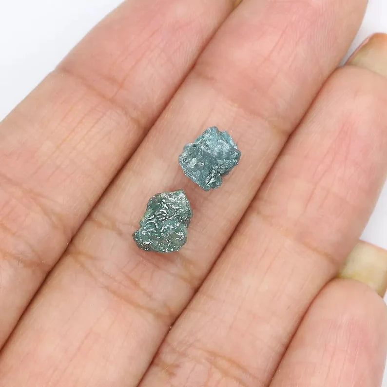 3.89 CT Natural Loose Rough Diamond Blue Color Rough Cut Diamond 6.40 MM Natural Diamond Blue Color Irregular Cut Rough Shape Diamond NQ677