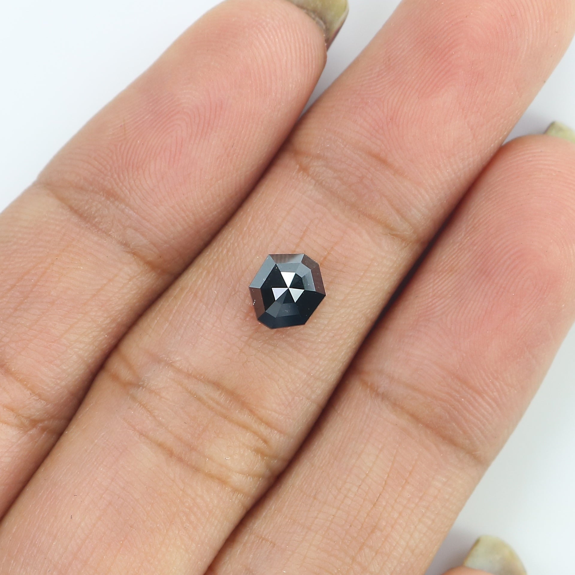 0.75 CT Natural Loose Octagon Shape Diamond Black Color Octagon Diamond 6.05 MM Natural Loose Black Color Octagon Rose Cut Diamond LQ9762