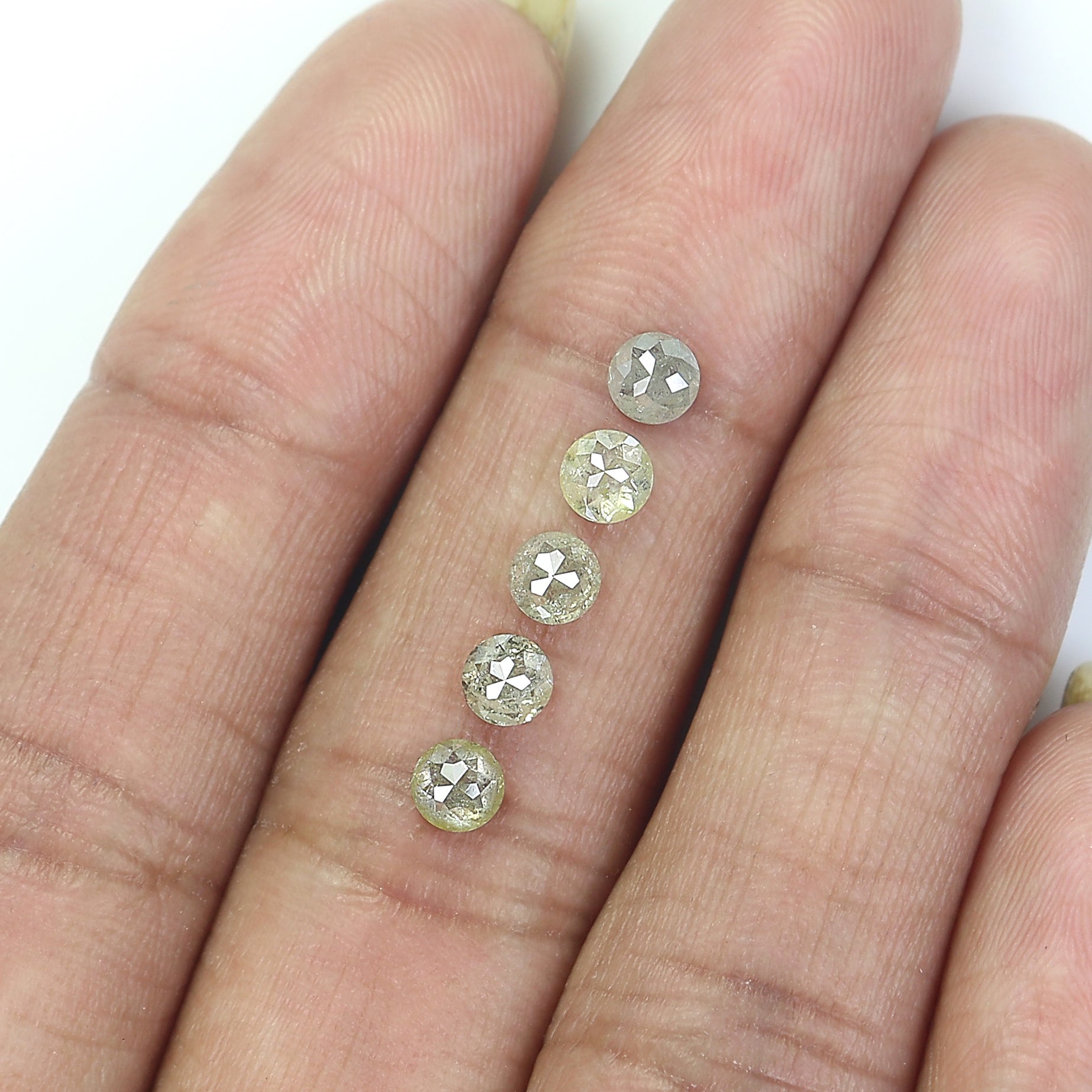 1.58 CT Natural Loose Rose Cut Diamond Grey Color Round Cut Diamond 3.90 MM Natural Loose Yellow Diamond Round Rose Cut Shape Diamond LQ9886