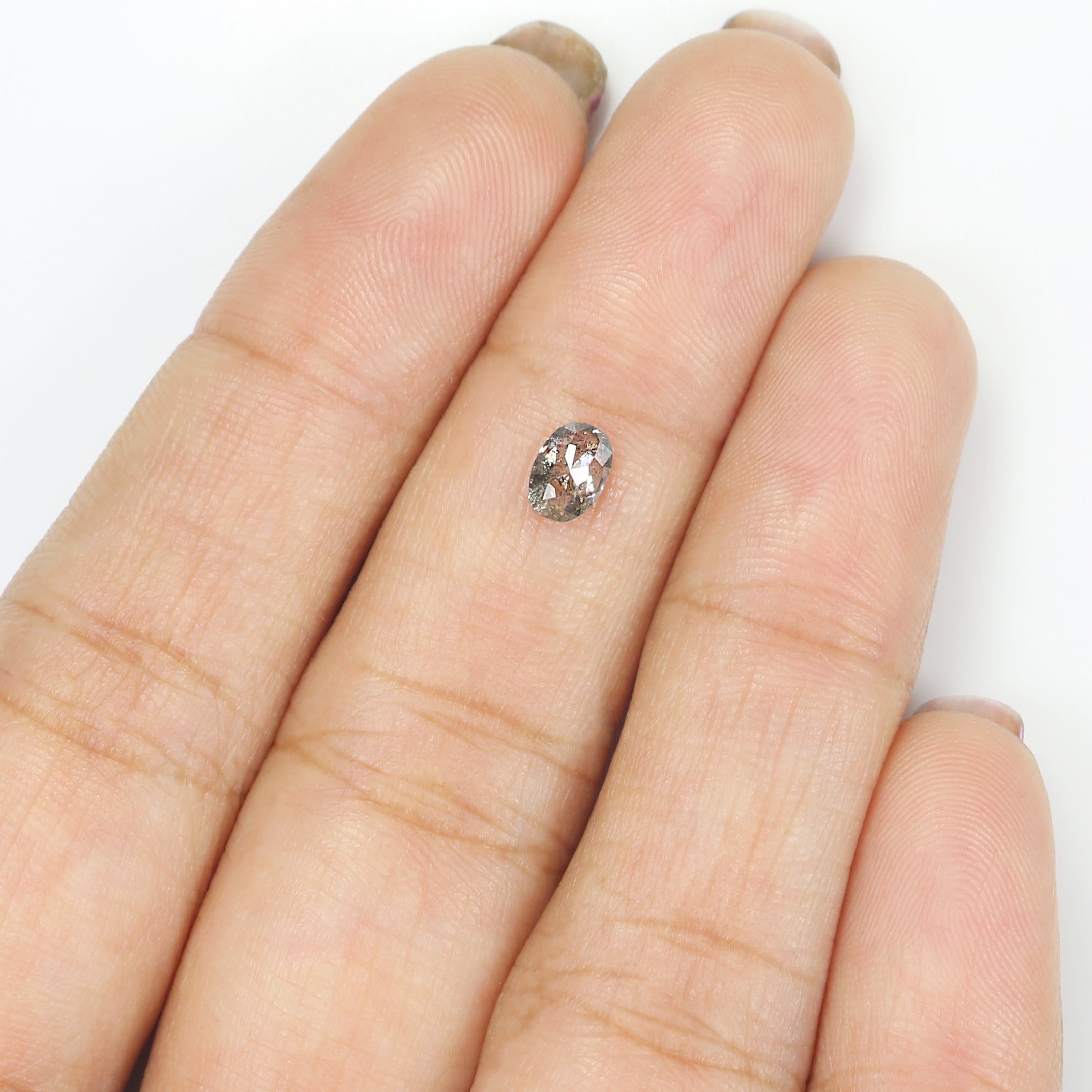 0.40 Ct Natural Loose Oval Shape Diamond Salt And Pepper Oval Cut Diamond 5.30 MM Natural Loose Diamond Oval Shape Rose Cut Diamond LQ422