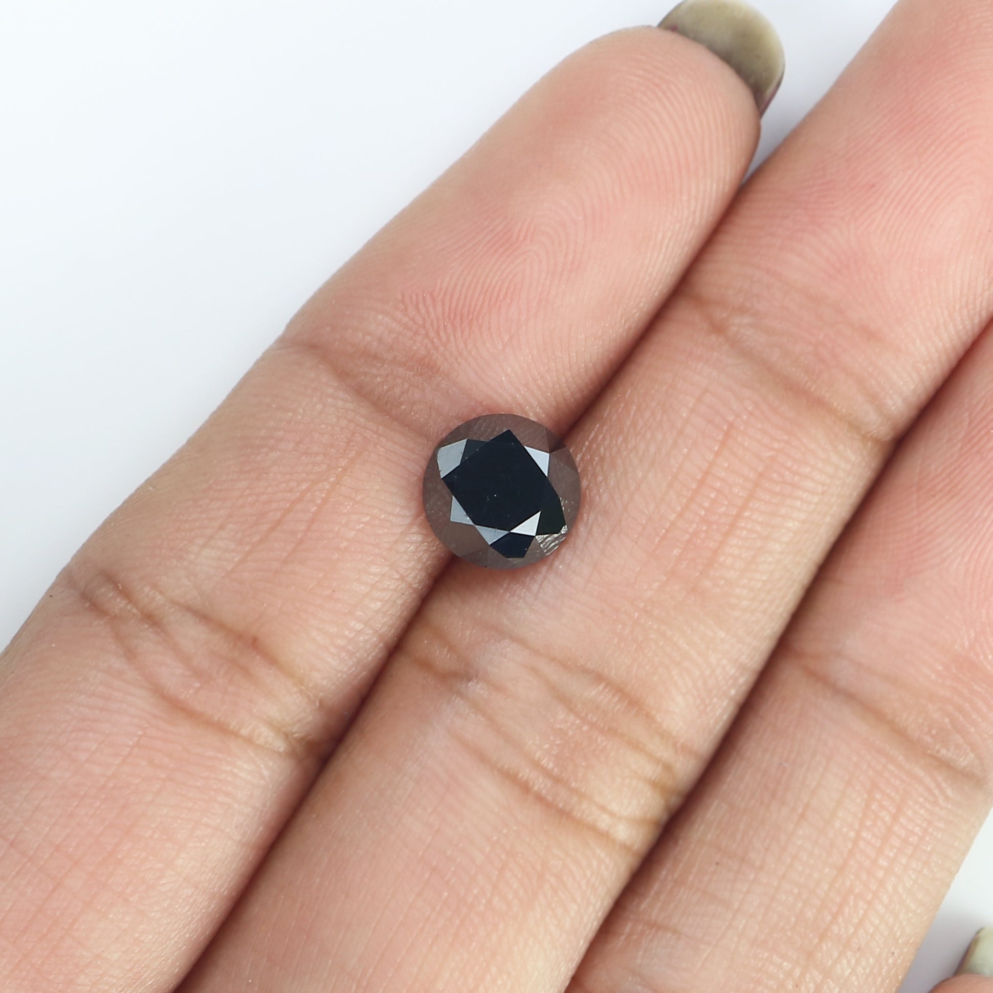 1.90 Ct Natural Loose Round Diamond Black Color Round Diamond 7.25 MM Natural Loose Diamond Black Color Round Brilliant Cut Diamond LC11