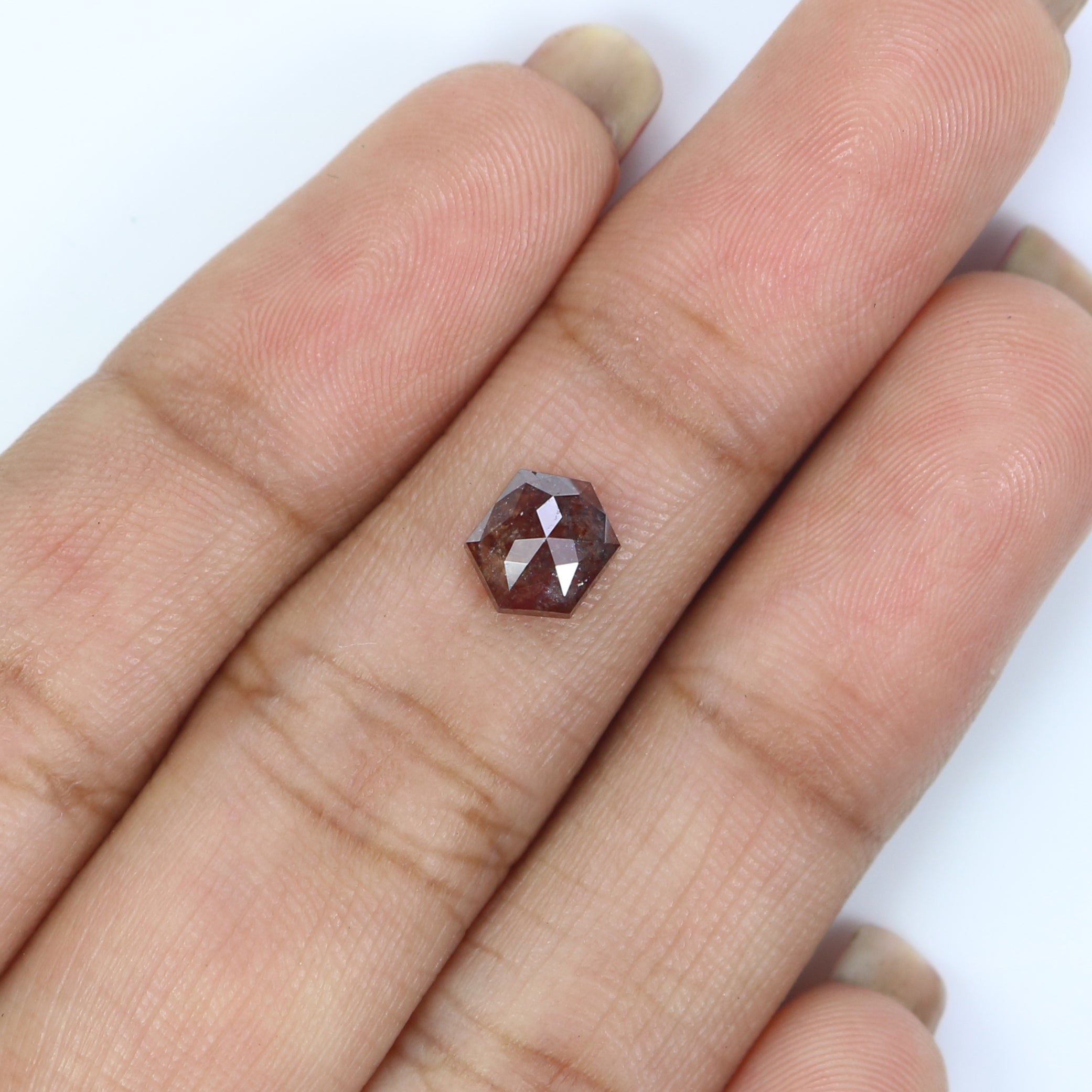 Natural Loose Hexagon Diamond, Brown Color Diamond, Natural Loose Diamond, Hexagon Rose Cut Diamond, 0.96 CT Hexagon Shape Diamond KDL2850