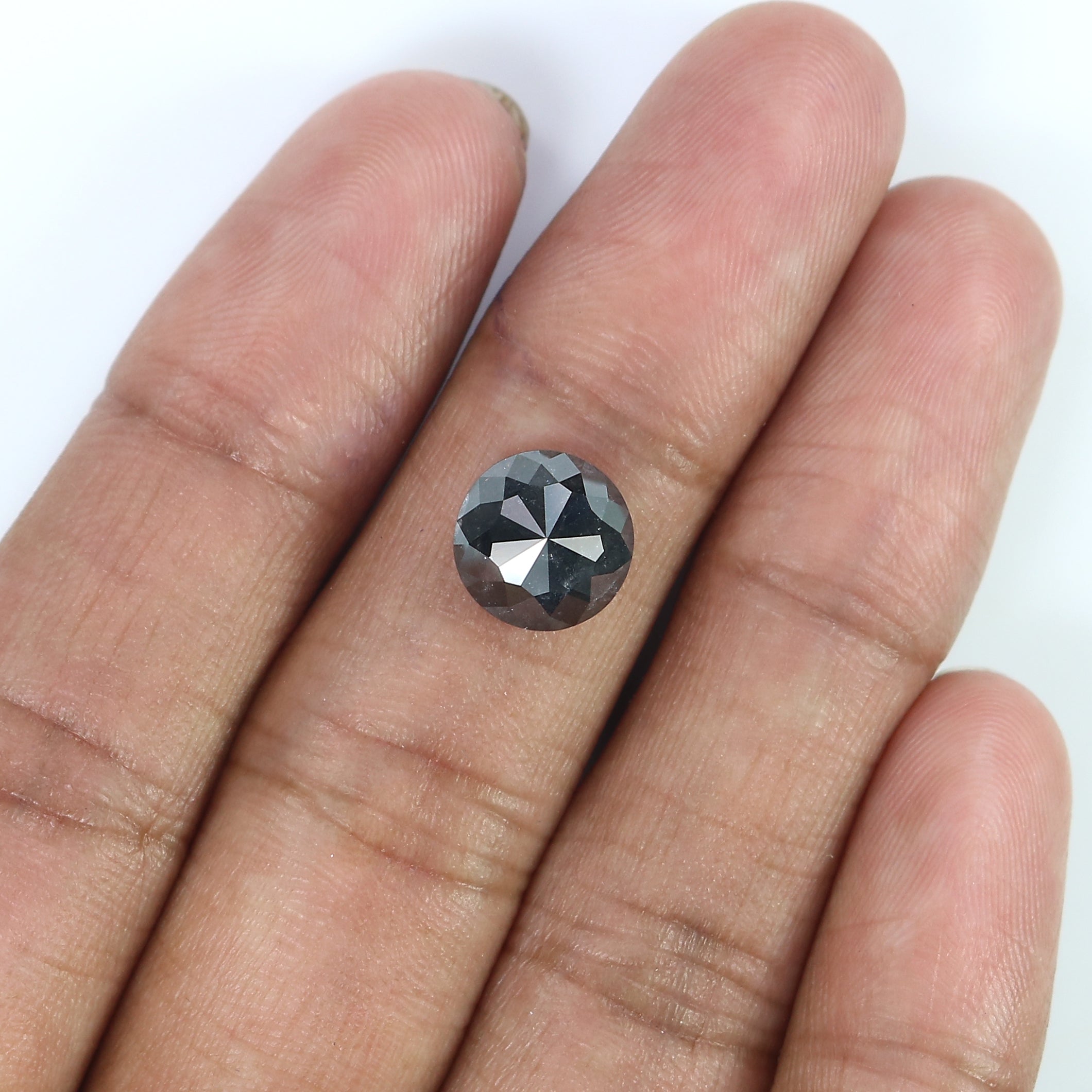 2.69 Ct Natural Loose Round Rose Cut Diamond Black Color Rose Cut Diamond 9.00 MM Natural Loose Diamond Black Round Rose Cut Diamond QL180