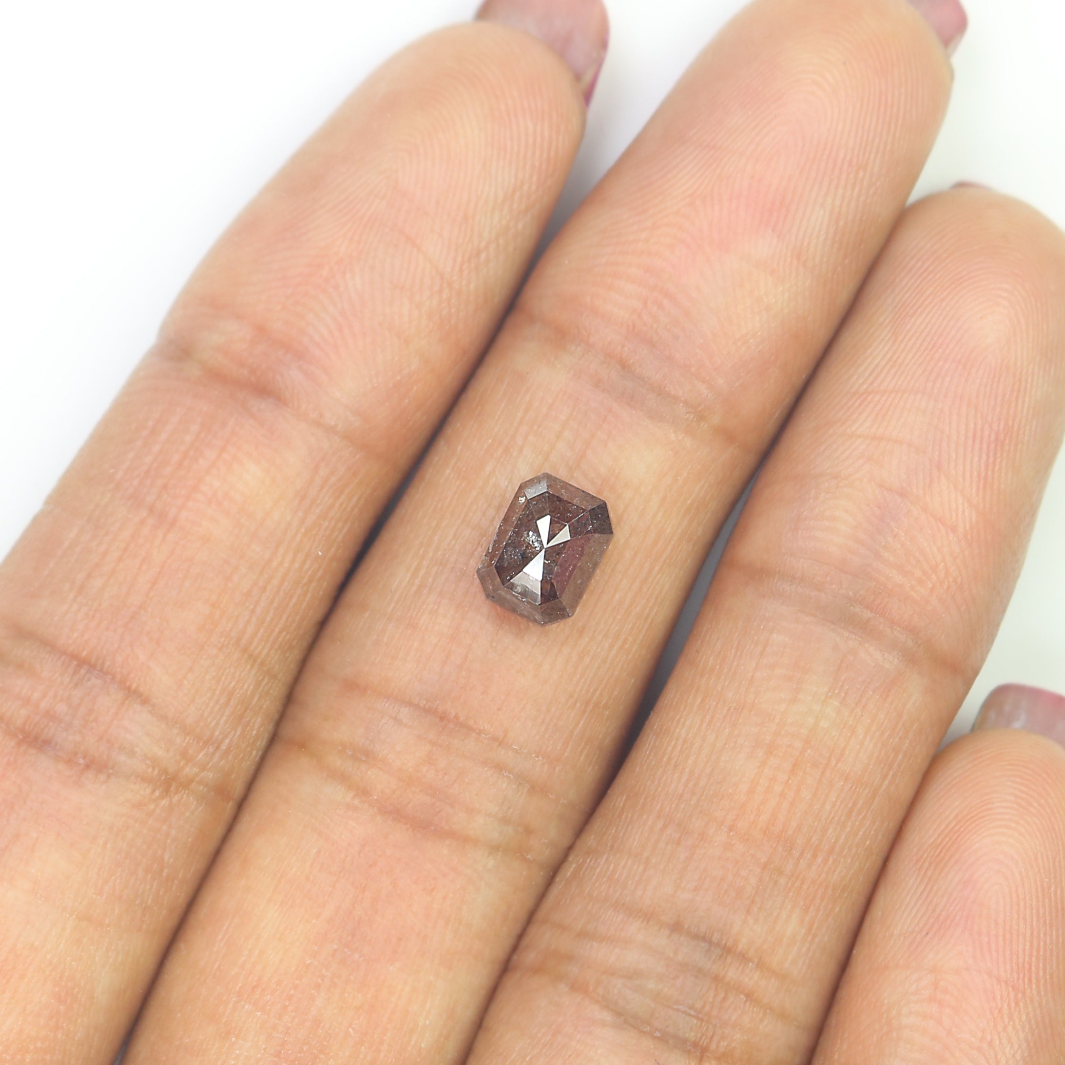 1.34 CT Natural Loose Emerald Shape Diamond Brown Color Emerald Cut Diamond 6.95 MM Natural Loose Brown Color Emerald Rose Cut Diamond N2656