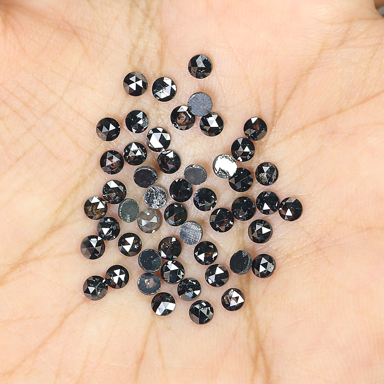 4.72 CT Natural Loose Round Rose Cut Diamond Black Color Round Shape Diamond 2.70 MM Natural Loose Black Color Round Rose Cut Diamond LQ1761