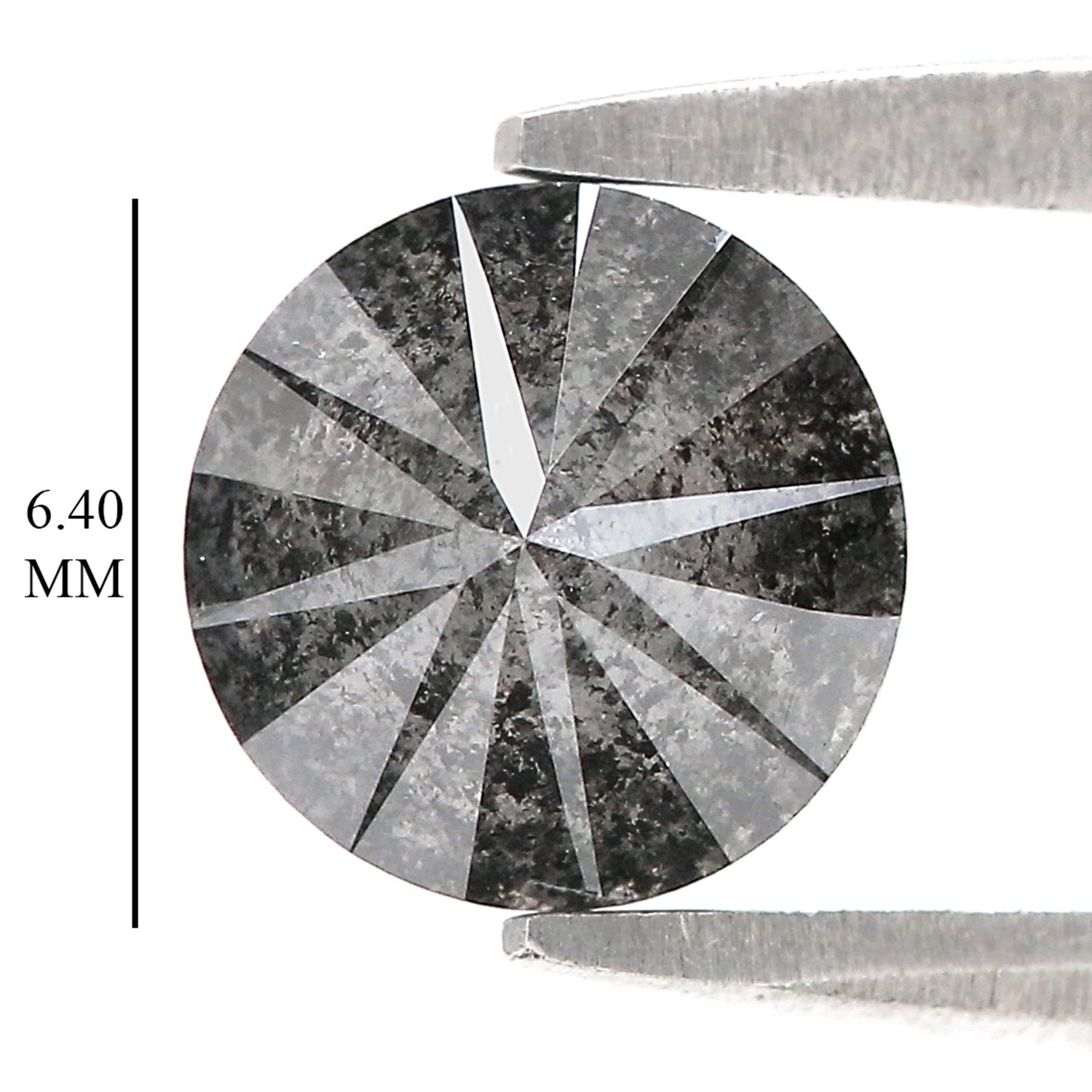 1.25 CT Natural Loose Round Shape Diamond Black Grey Color Round Cut Diamond 6.40 MM Salt And Pepper Round Brilliant Cut Diamond QL8301
