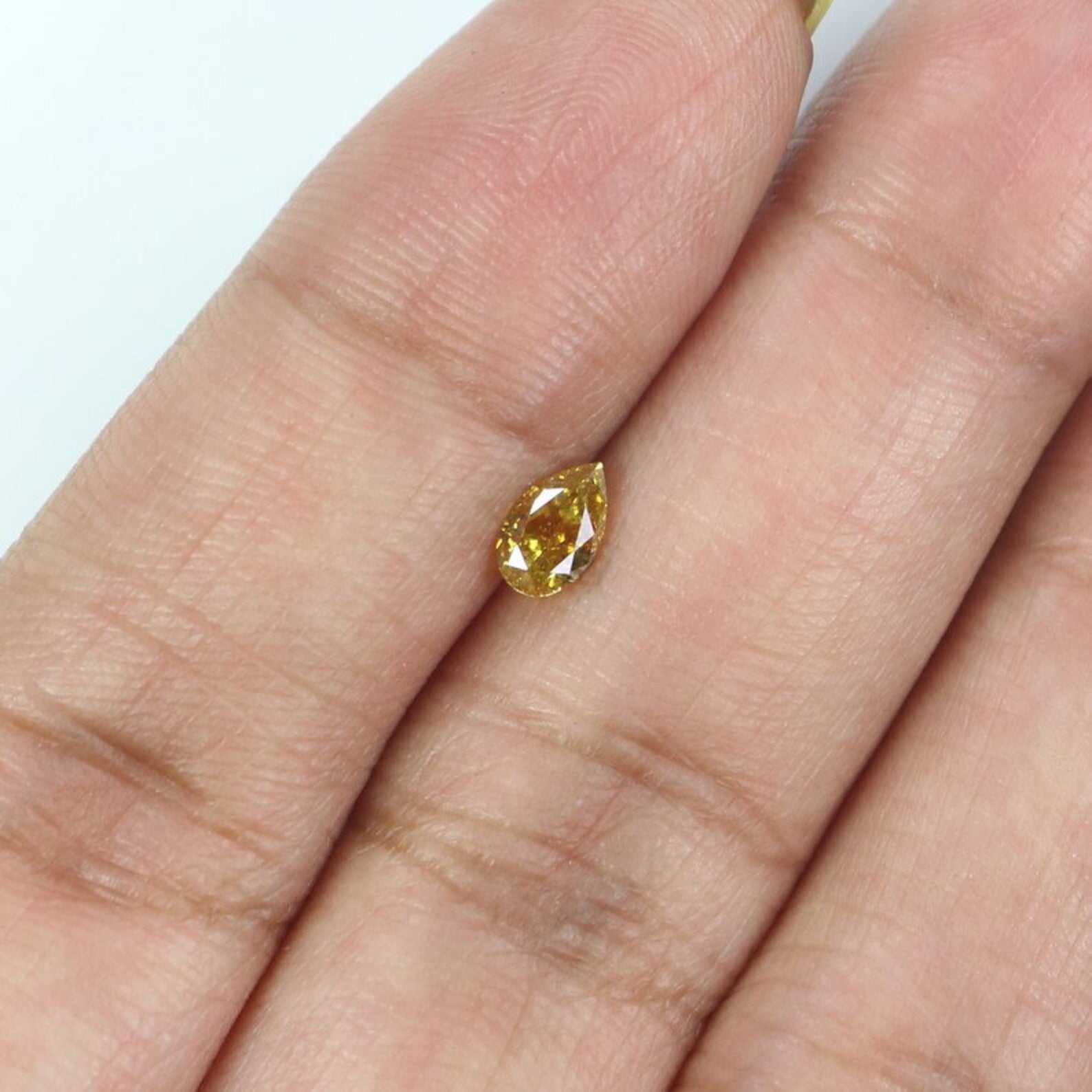 0.33 CT Natural Loose Pear Shape Diamond Yellow Color Pear Diamond 5.55 MM Natural Diamond Yellow Color Pear Brilliant Cut Diamond NQ9817