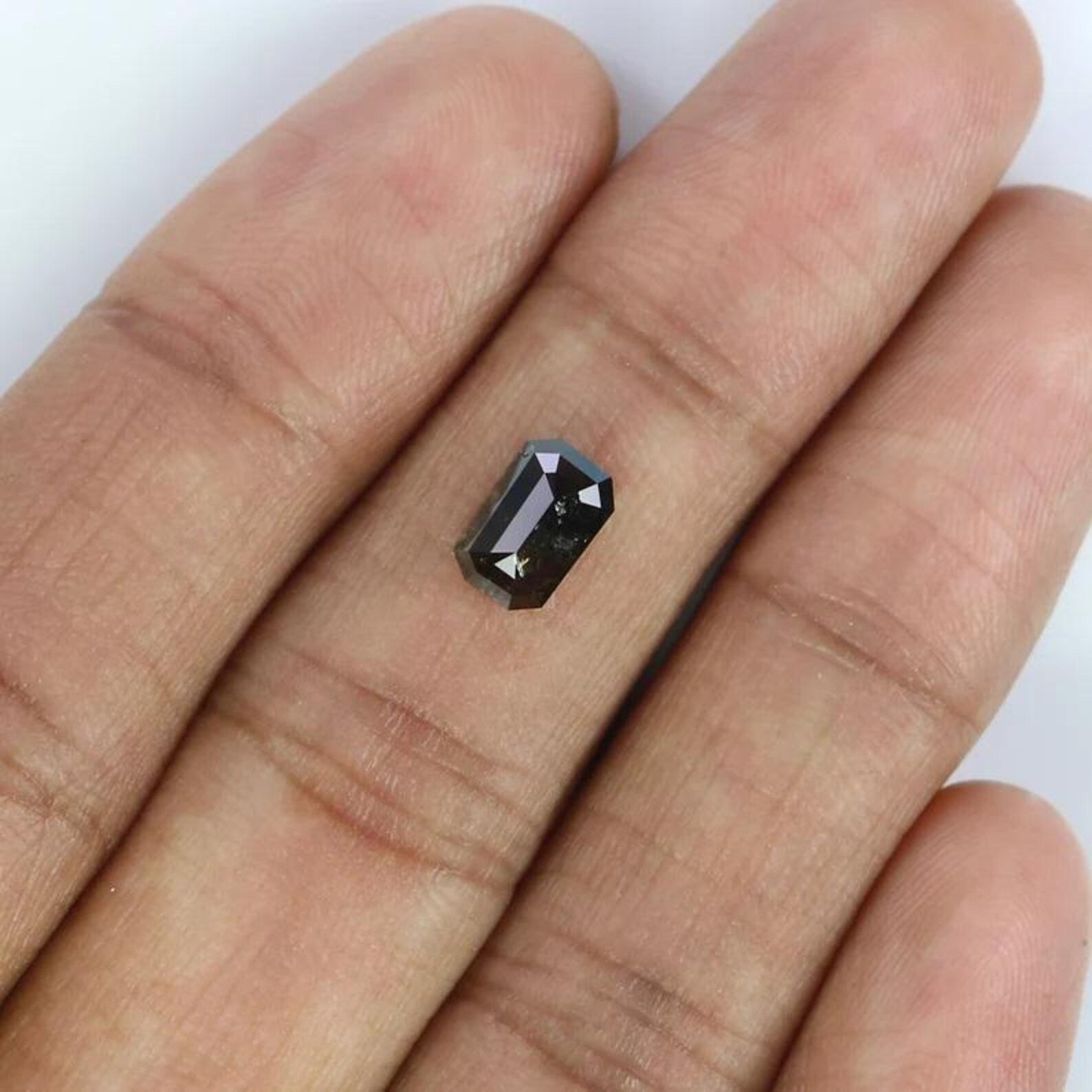 1.19 CT Natural Loose Emerald Shape Diamond Brown Color Emerald Diamond 7.55 MM Natural Diamond Brown Color Emerald Rose Cut Diamond NQ2361