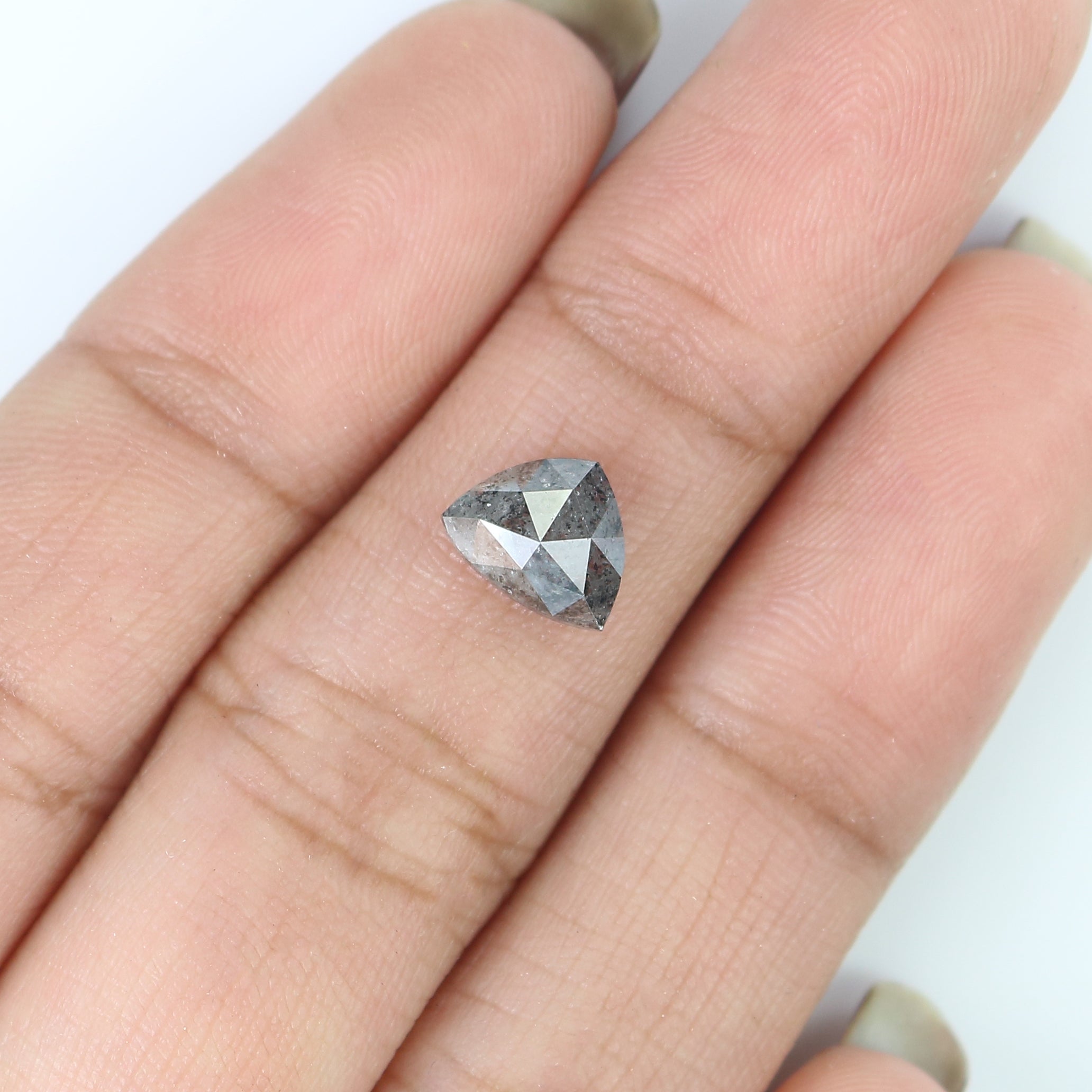 1.63 CT Natural Loose Triangle Shape Diamond Salt And Pepper Triangle Cut Diamond 6.35 MM Natural Loose Diamond Triangle Cut Diamond QL2986