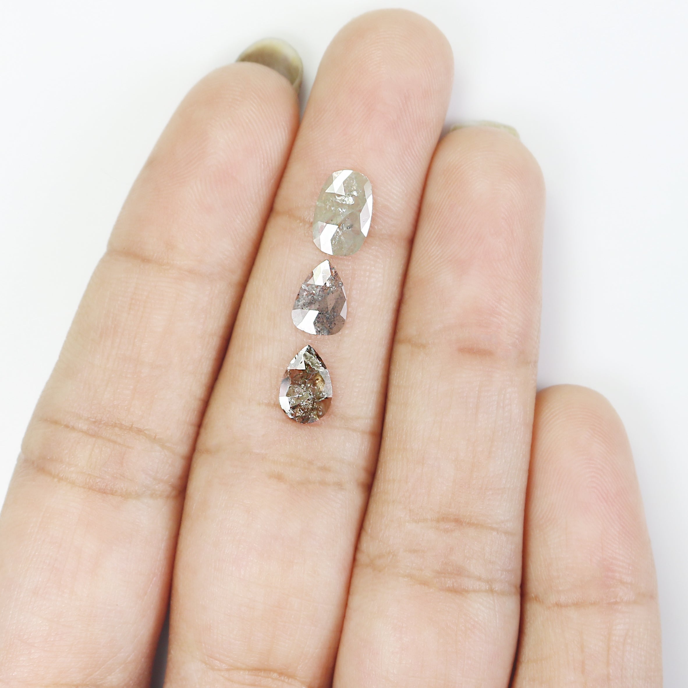1.39 Ct Natural Loose Mix Shape Diamond Grey Color Mix Shape Cut Diamond 7.10 MM Natural Loose Grey Color Mix Shape Rose Cut Diamond N8394