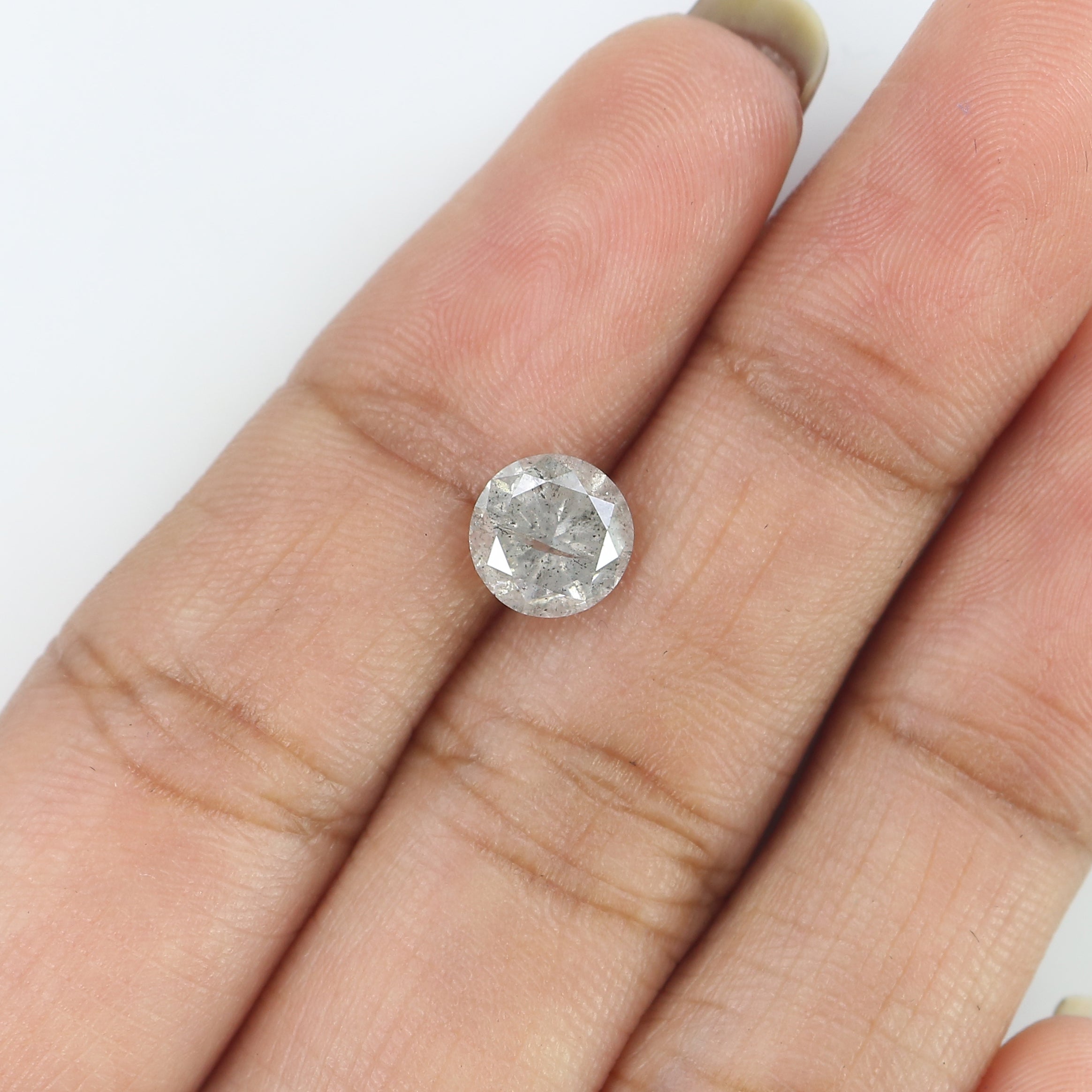 1.43 CT Natural Loose Round Shape Diamond Grey Color Round Cut Diamond 6.75 MM Natural Loose Diamond Round Brilliant Cut Diamond QL8207