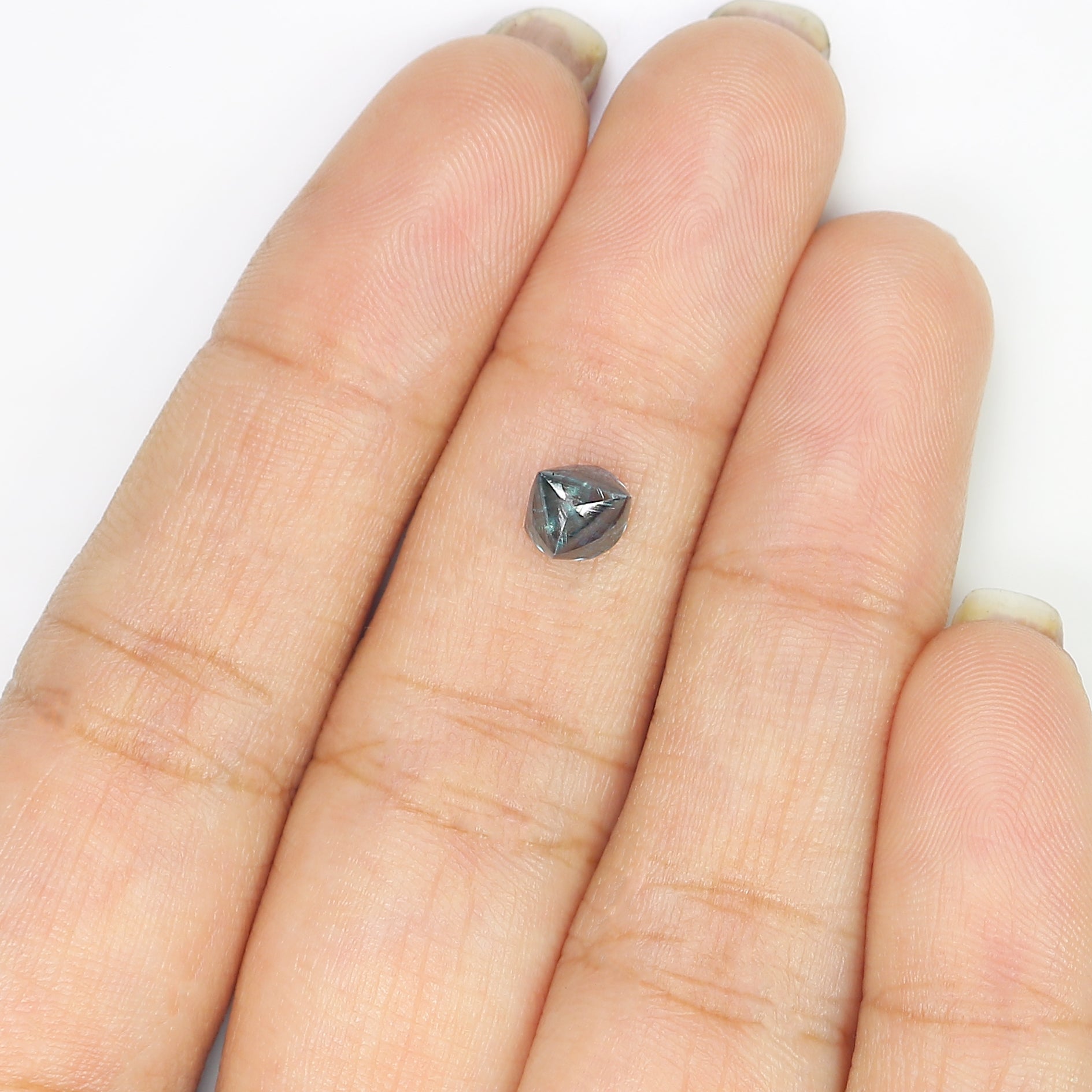 1.11 CT Natural Loose Rough Shape Diamond Blue Color Rough Cut Diamond 5.55 MM Natural Loose Blue Diamond Rough Irregular Cut Diamond L3412oose Blue Diamond Rough Crystal Diamond L3412