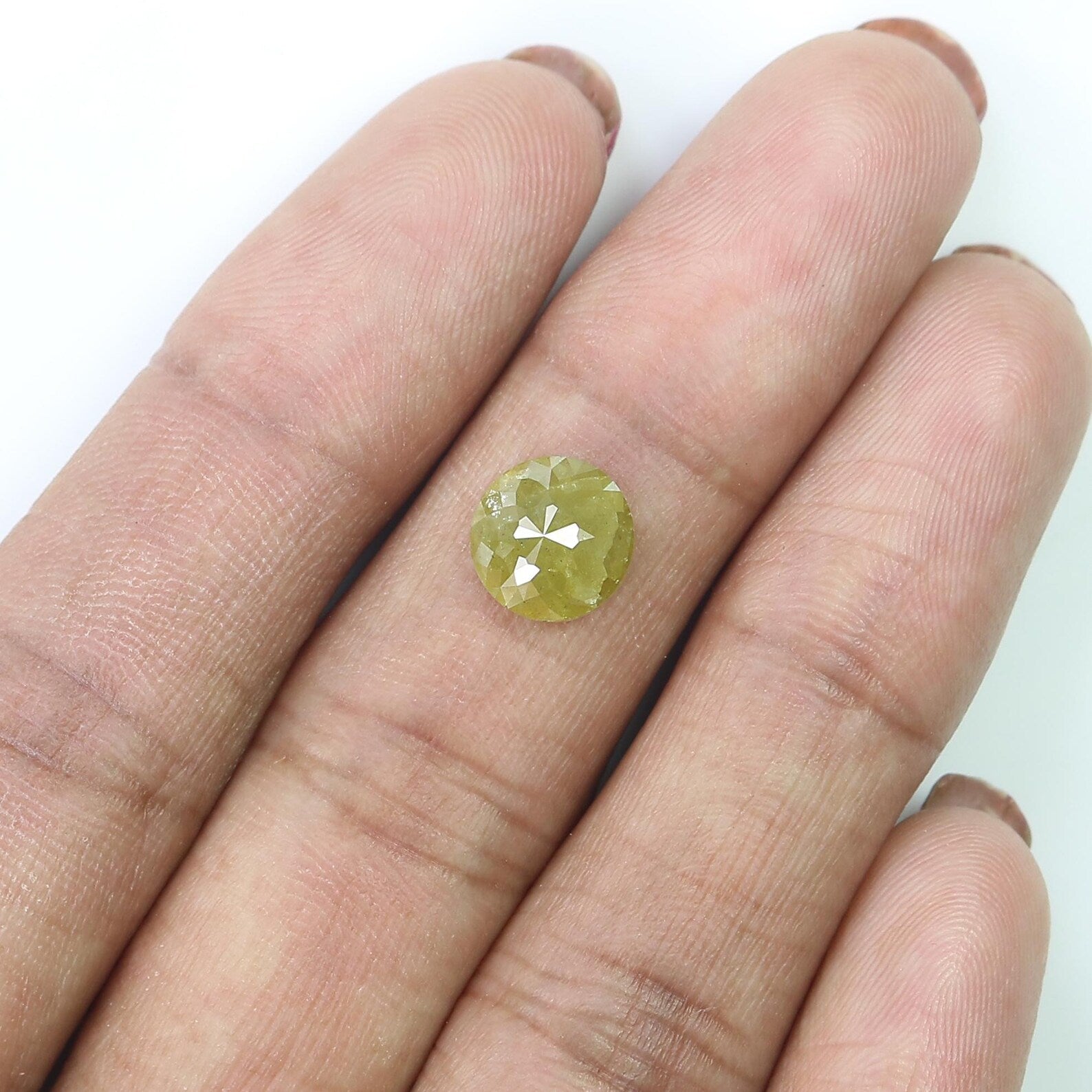 1.88 CT Natural Loose Round Rose Cut Diamond Yellow Color Round Shape Diamond 8.25 MM Natural Yellow Color Round Rose Cut Diamond NQ9018