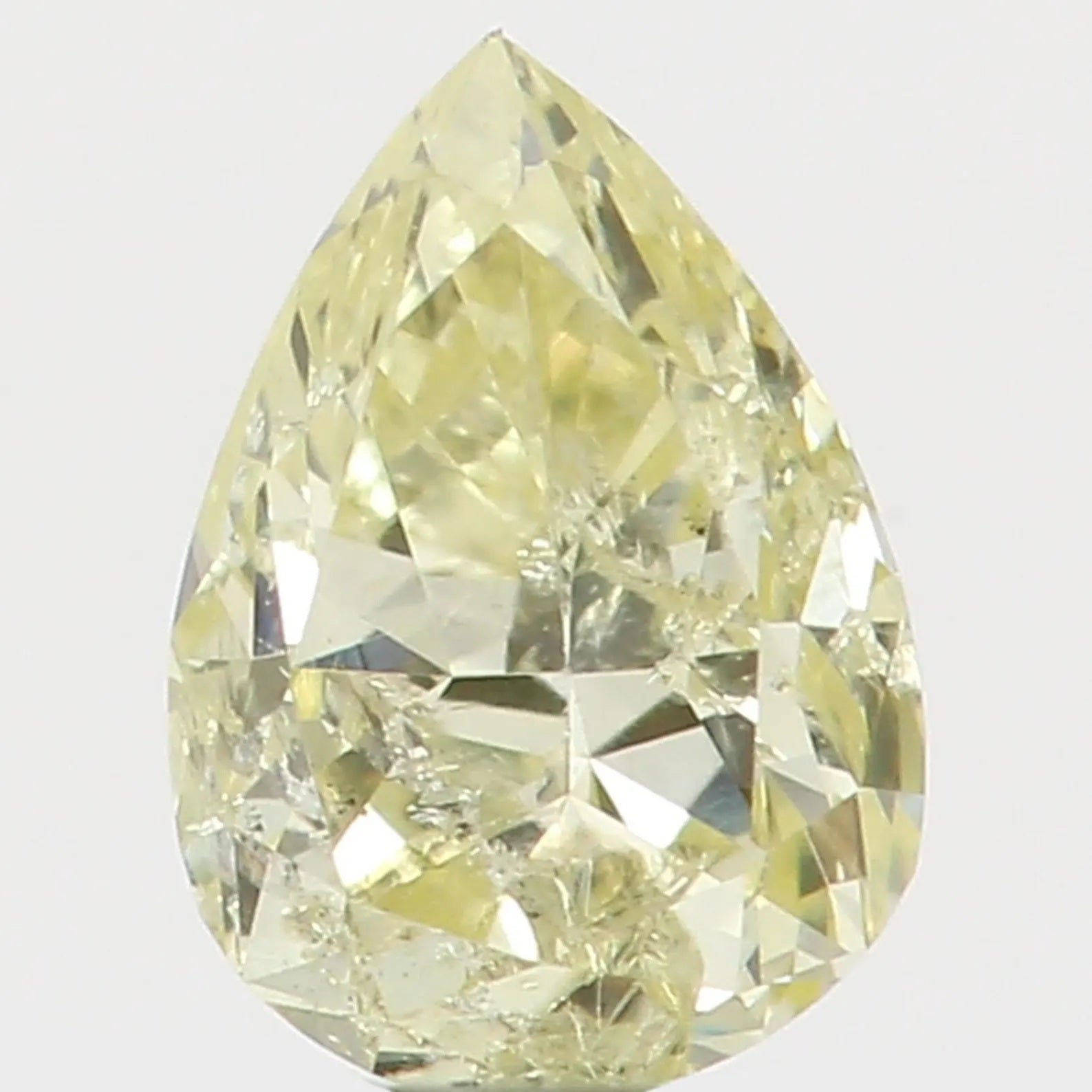 0.15 Ct Natural Loose Diamond Pear Yellow Color I2 Clarity 4.00 MM N7418