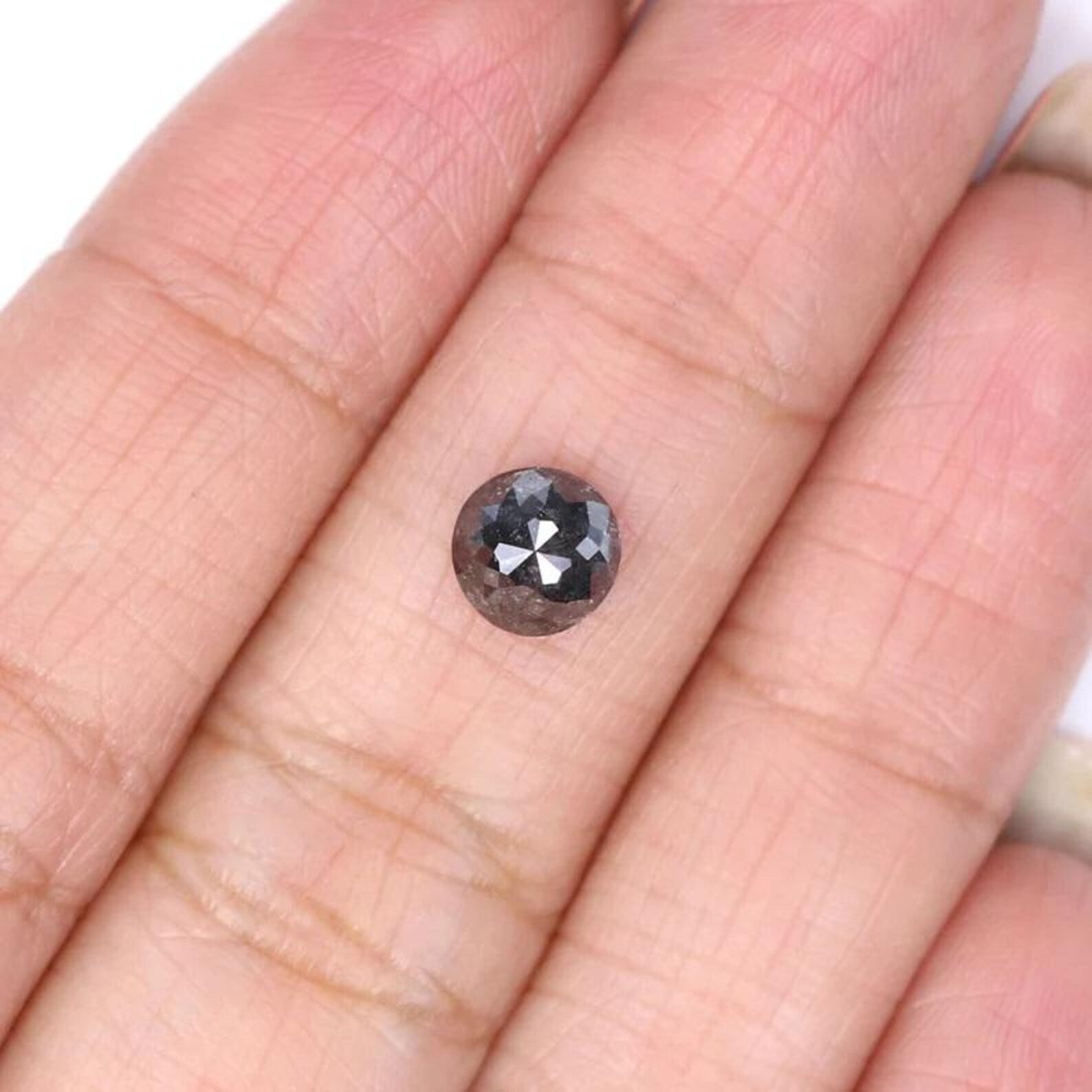 1.18 CT Natural Loose Round Shape Diamond Salt And Pepper Round Diamond 6.00 MM Natural Loose Black Grey Color Round Rose Cut Diamond NQ9417