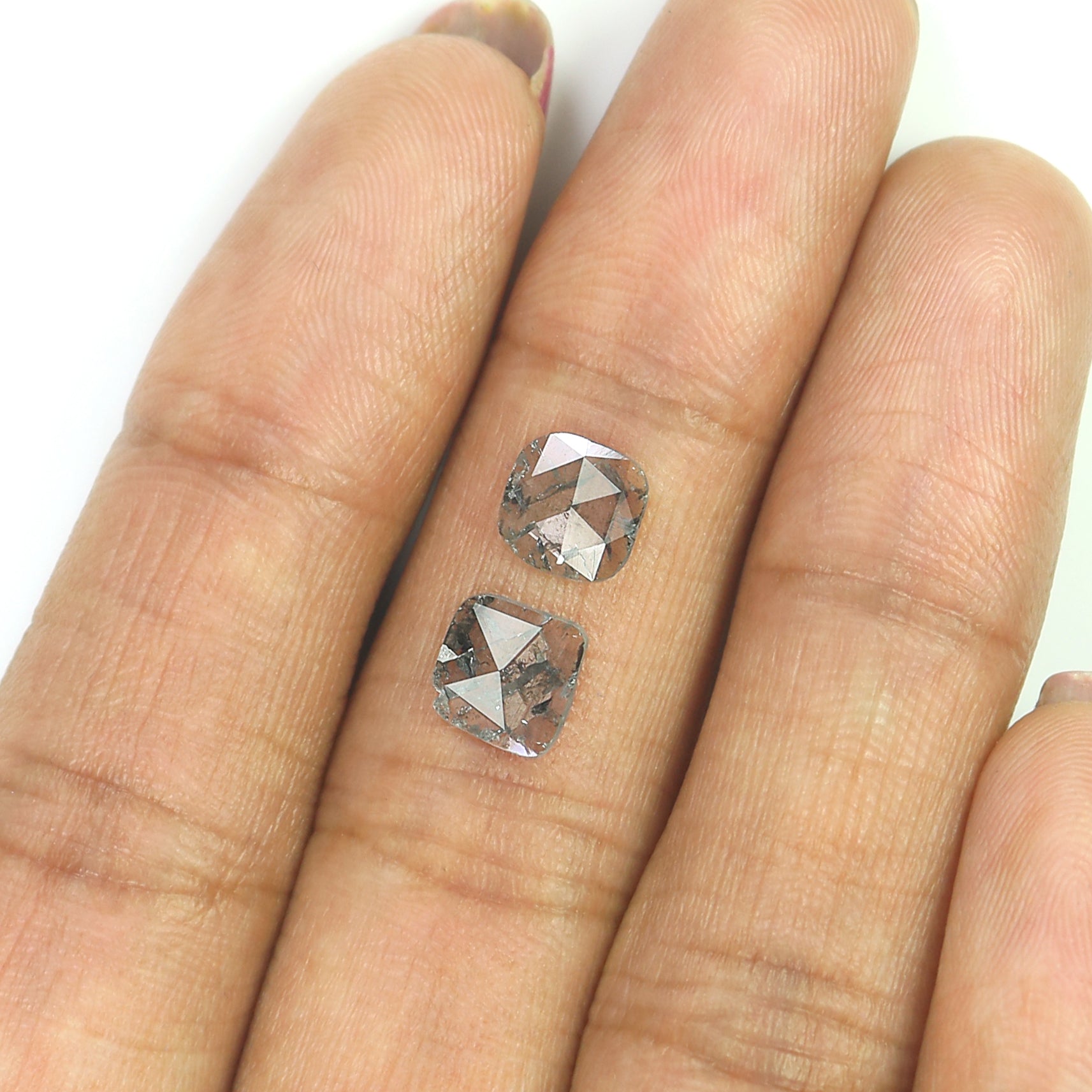 Natural Slice Salt and Pepper Diamond 0.91 CT Loose Irregular Cut Black Grey Stone 6.75 MM Rustic Diamond For Custom Engagement Ring L3621
