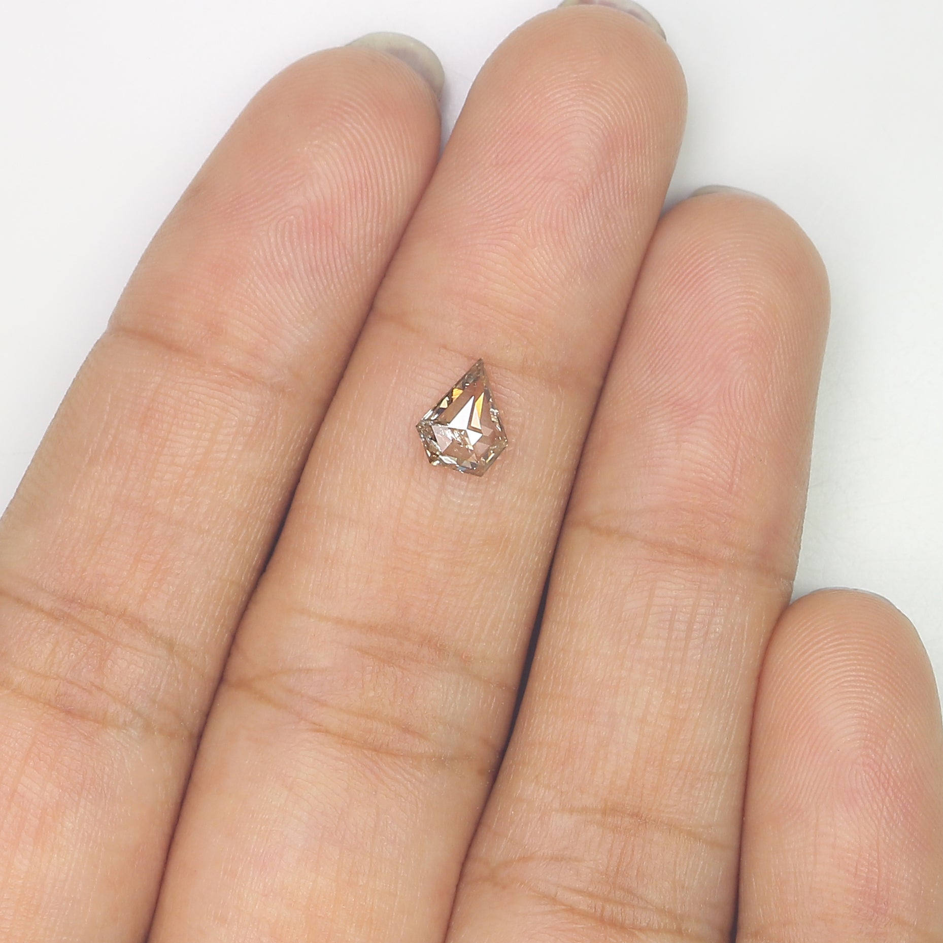 0.69 CT Natural Loose Shield Shape Diamond Brown Color Shield Cut Diamond 5.20 MM Natural Loose Brown Color Shield Rose Cut Diamond LQ4975