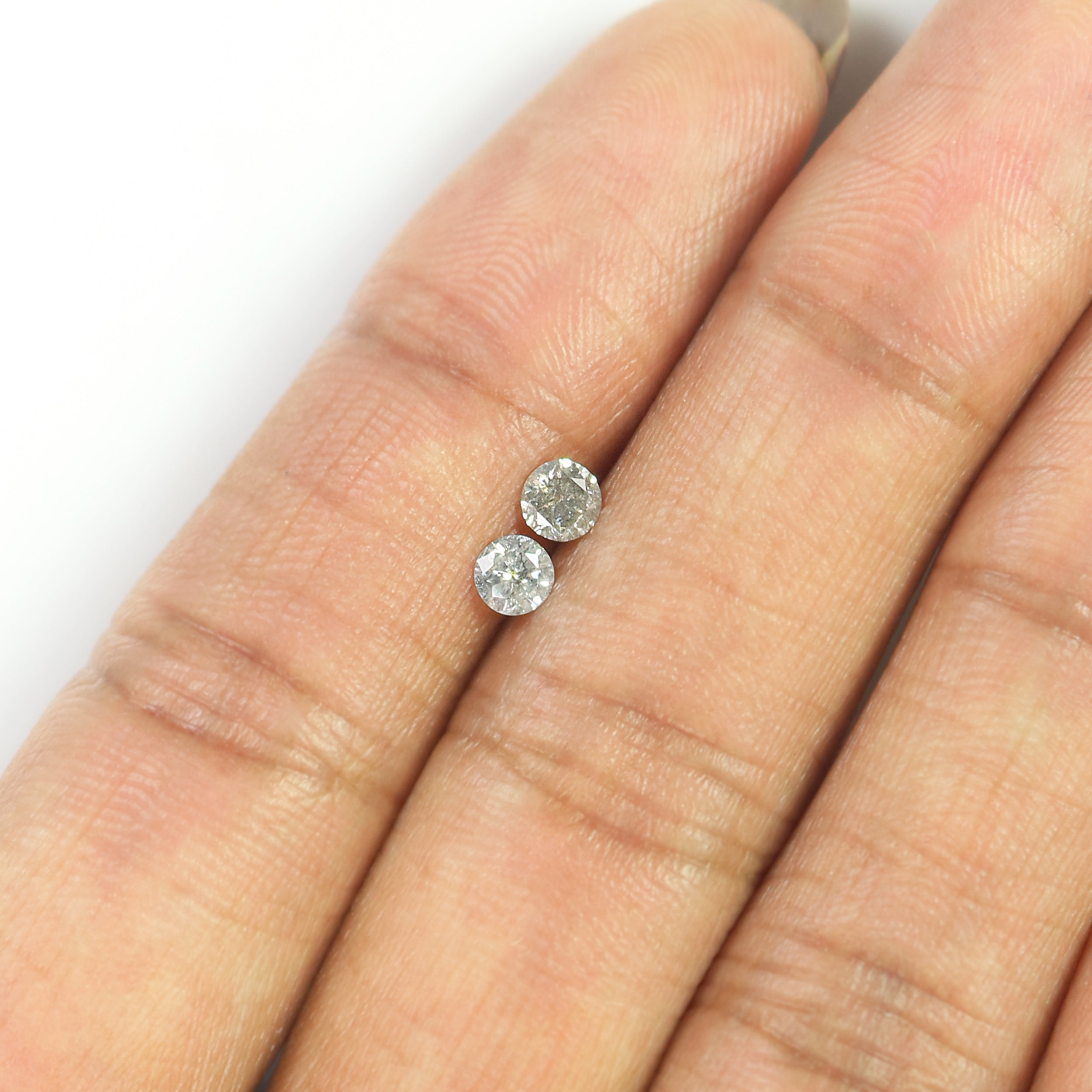 0.36 CT Natural Loose Round Cut Pair Diamond Salt And Pepper Round Shape Diamond 3.60 MM Black Grey Color Round Brilliant Cut Diamond QL6924