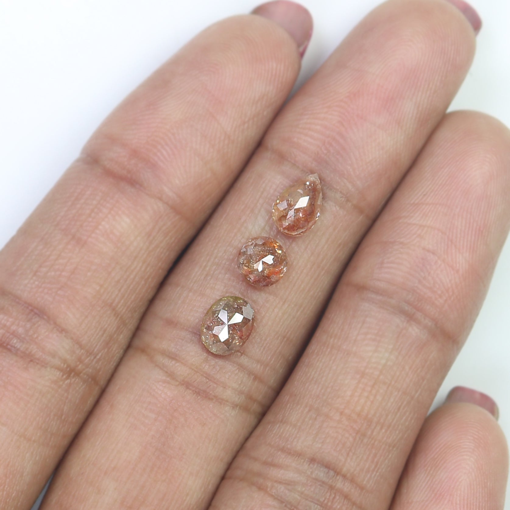 1.96 CT Natural Loose Mix Shape Diamond Brown Color Mix Shape Diamond 5.10 MM Natural Loose Brown Color Mix Shape Rose Cut Diamond N1998