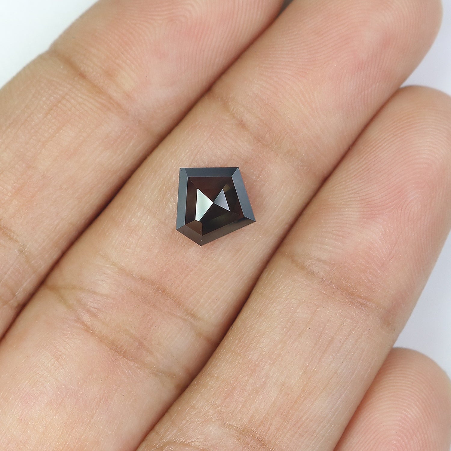 1.74 Ct IGI CERTIFIED Natural Loose Pentagon Cut Diamond Black Color Diamond 8.05 MM Natural Loose Diamond Pentagon Shape Diamond  QL9381