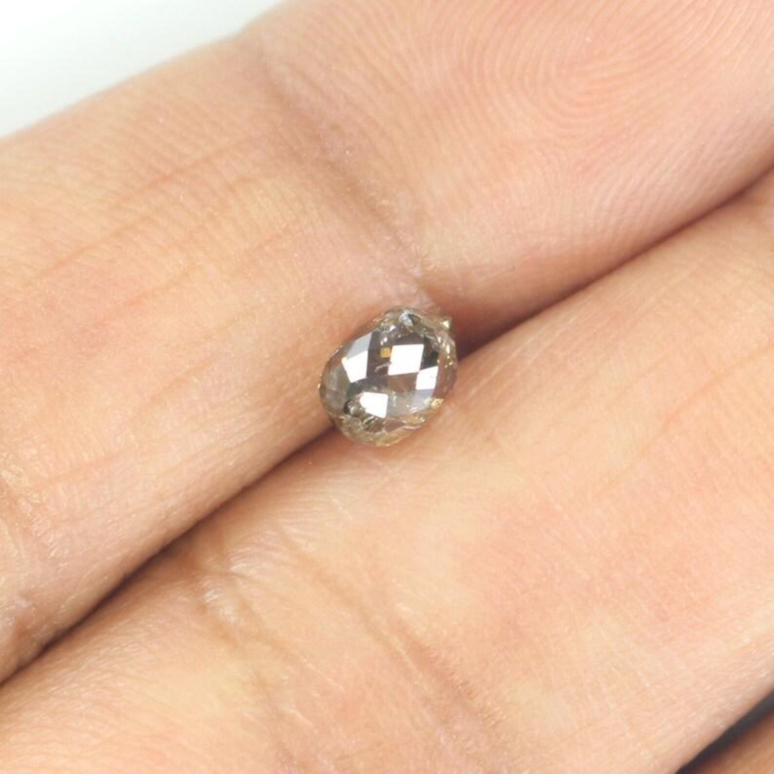 0.67 CT Natural Loose Briolette Shape Diamond Brown Color Drop Cut Diamond 5.30 MM Natural Brown Color Briolette Rose Cut Diamond NQ464