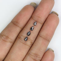 Natural Loose Pear Diamond, Salt And Pepper Pear Diamond, Natural Loose Diamond, Pear Rose Cut Diamond, 0.56 CT Pear Cut Diamond L2897