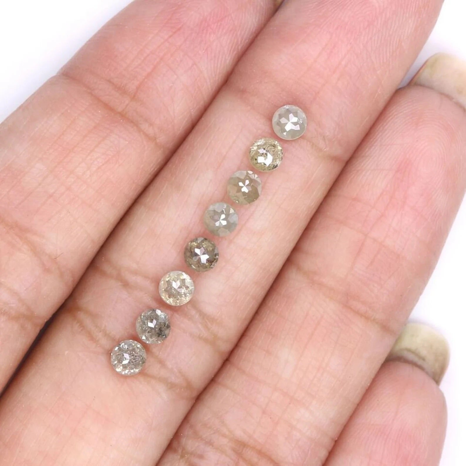 1.54 CT Natural Loose Rose Cut Diamond Grey Color Round Diamond 3.20 MM Natural Loose Diamond Grey Color Round Rose Cut Shape Diamond NQ7783