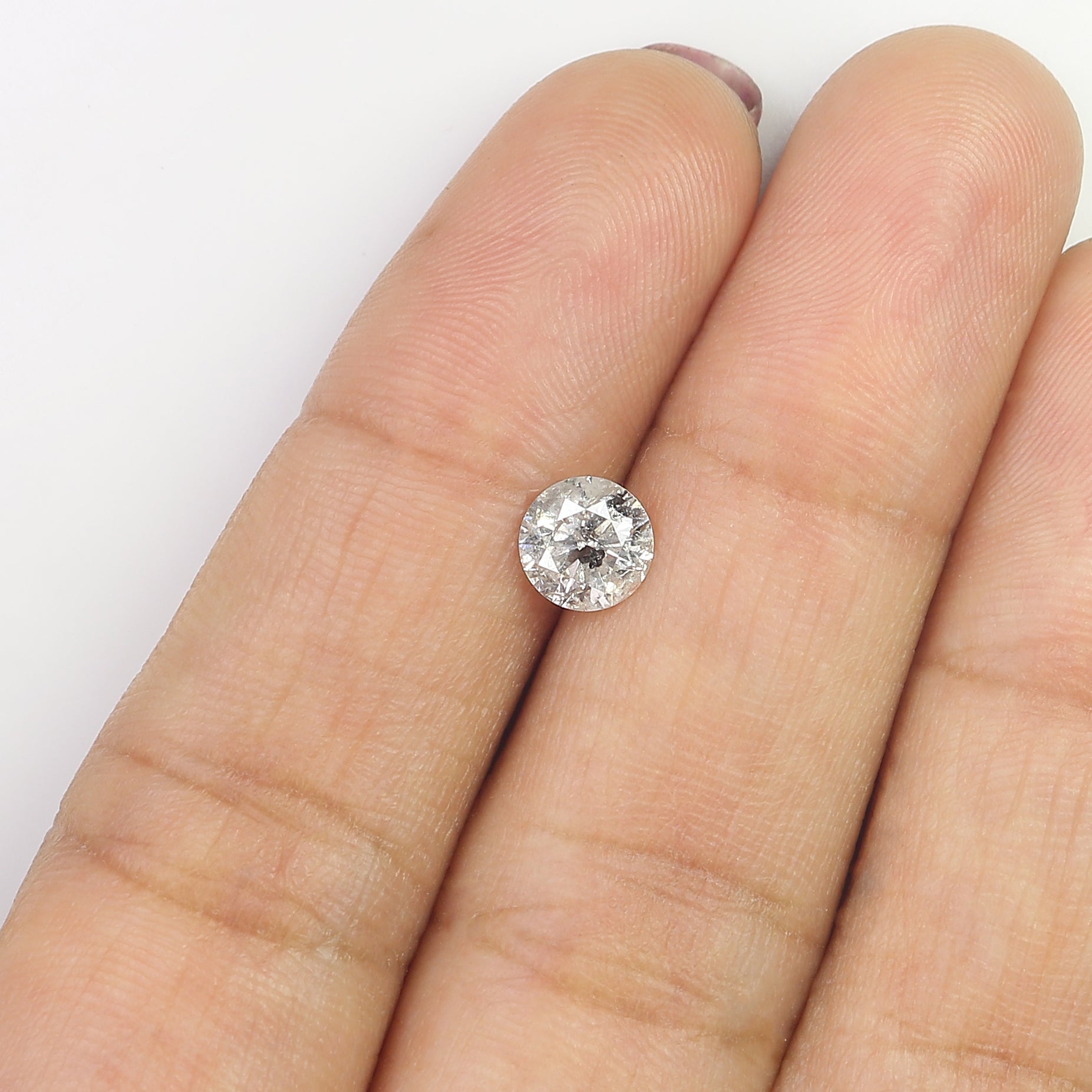 0.80 CT Natural Loose Round Shape Diamond Salt And Pepper Round Diamond 5.80 MM Natural Black Grey Color Round Brilliant Cut Diamond LQ5568