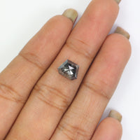 Natural Loose Shield Diamond, Salt And Pepper Shield Diamond, Natural Loose Diamond, Shield Rose Cut Diamond, 1.77 CT Shield Shape L2870