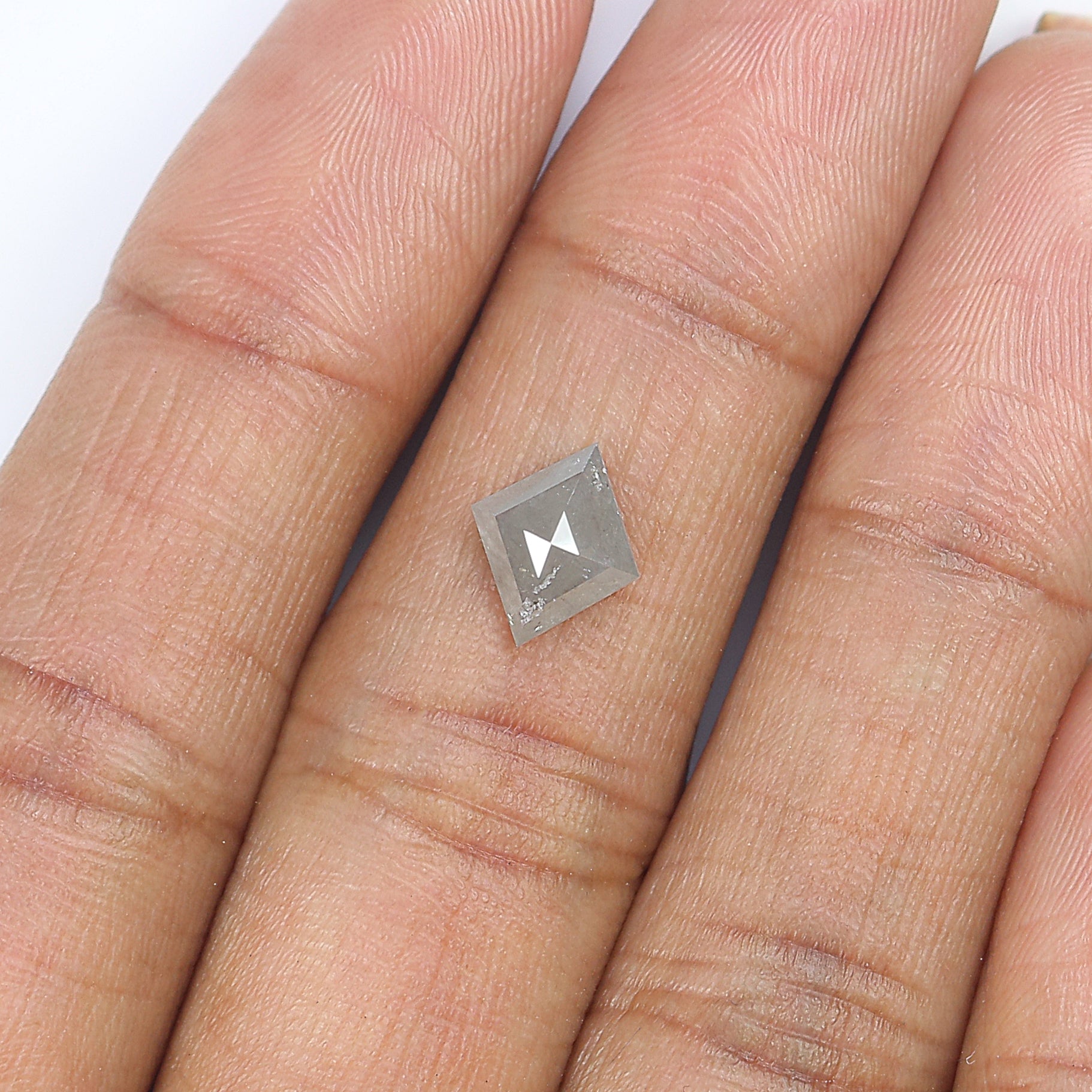 1.00 CT Natural Loose Kite Shape Diamond Salt And Pepper Kite Shape Diamond 9.10 MM Natural Loose Grey Color Kite Rose Cut Diamond QL7955