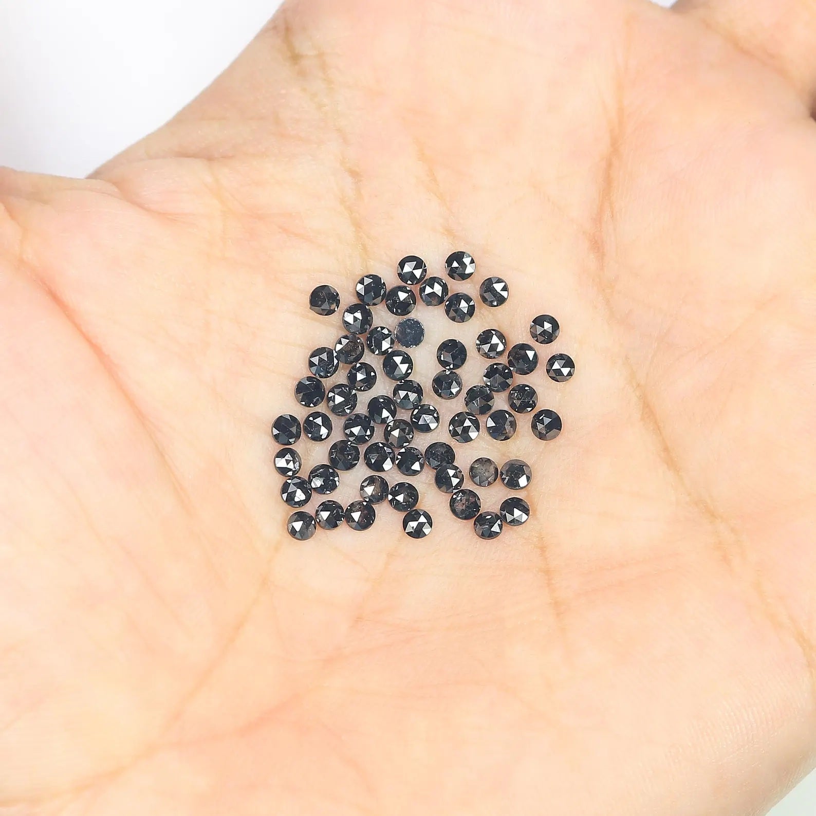 3.01 Ct Natural Loose Round Shape Diamond Black Color Round Diamond 2.30 MM Natural Loose Diamond Black Color Round Rose Cut Diamond NQ1788