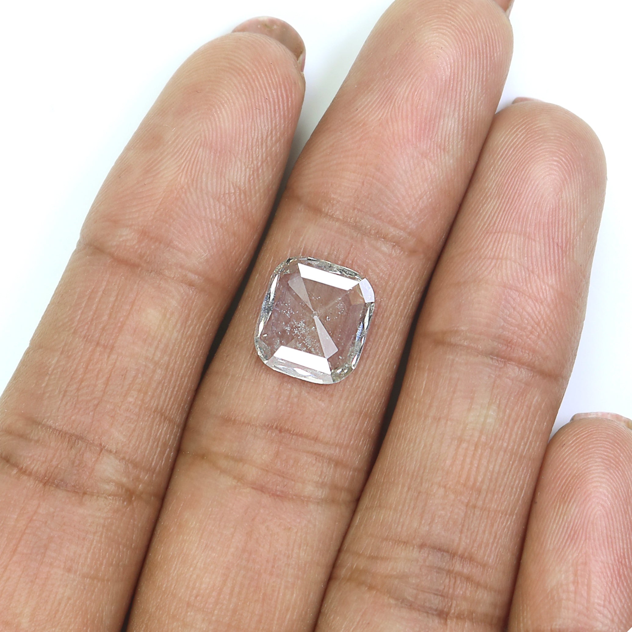 1.93 CT Cushion Rose Cut Salt And Pepper Lab Grown 10.30 MM Loose Diamond CVD Fancy Black Grey Color Lab Created Antique Cut Diamonds KDL3517