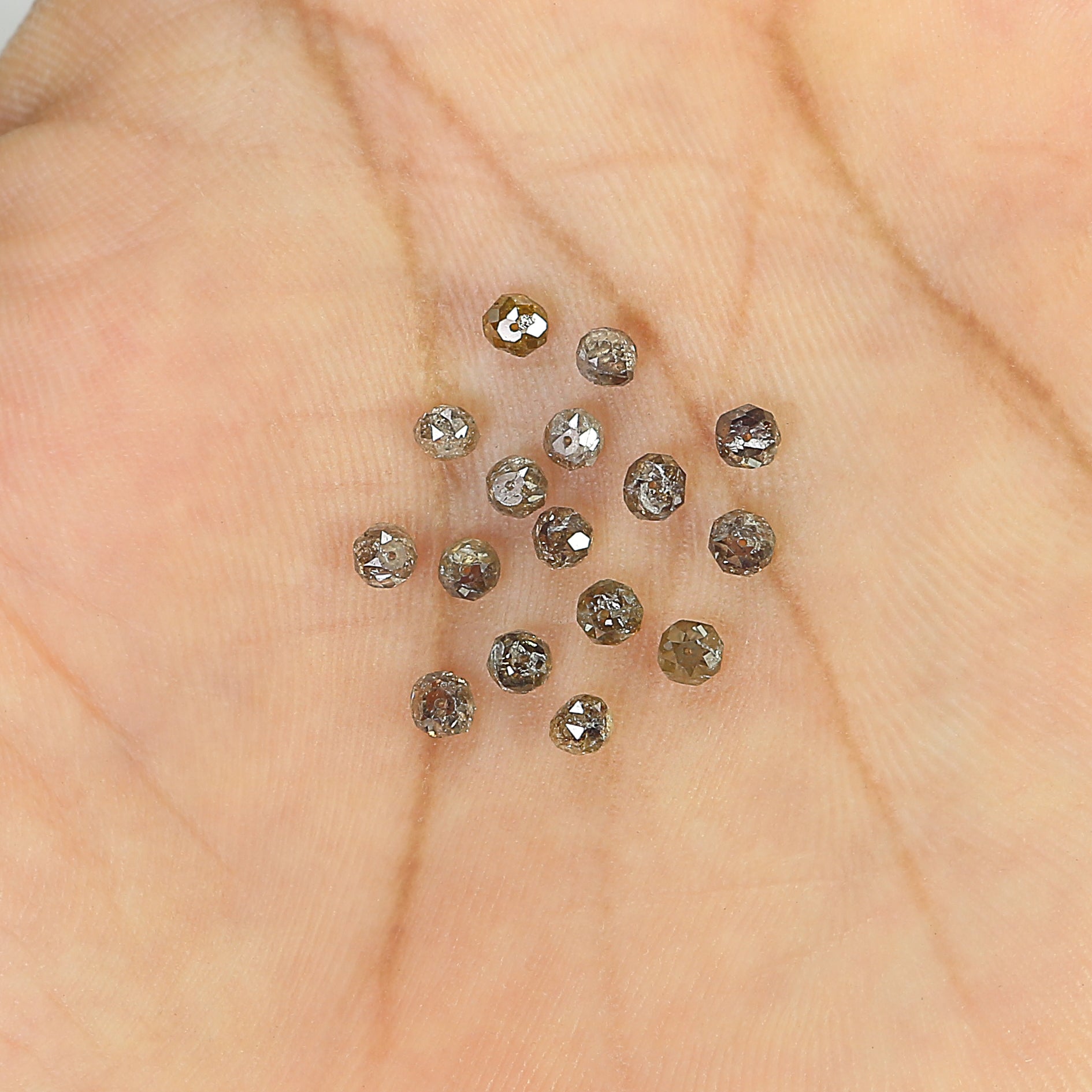 2.42 CT Natural Loose Bead Shape Diamond Brown Color Bead Cut Diamond 2.70 MM Natural Loose Diamond Bead Rose Cut Diamond LQ1736