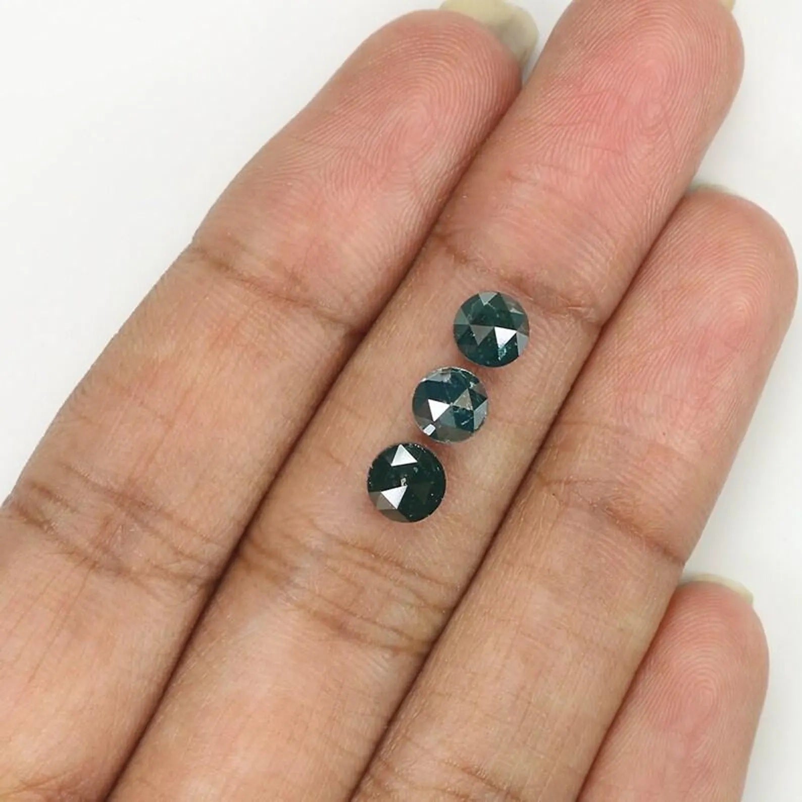 2.18 Ct Natural Loose Round Shape Diamond Blue Color Round Diamond 5.20 MM Natural Loose Diamond Blue Color Round Rose Cut Diamond NQ9722