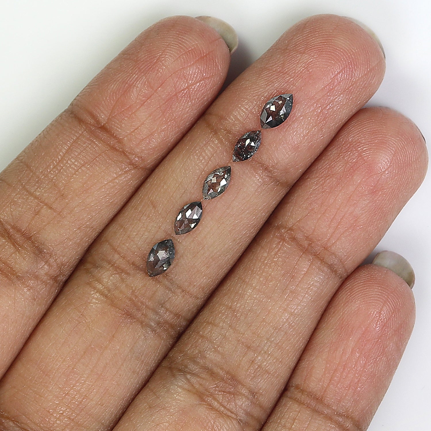 1.03 CT Natural Loose Marquise Shape Diamond Salt And Pepper Marquise Cut Diamond 5.80 MM Black Grey Color Marquise Rose Cut Diamond QL2665