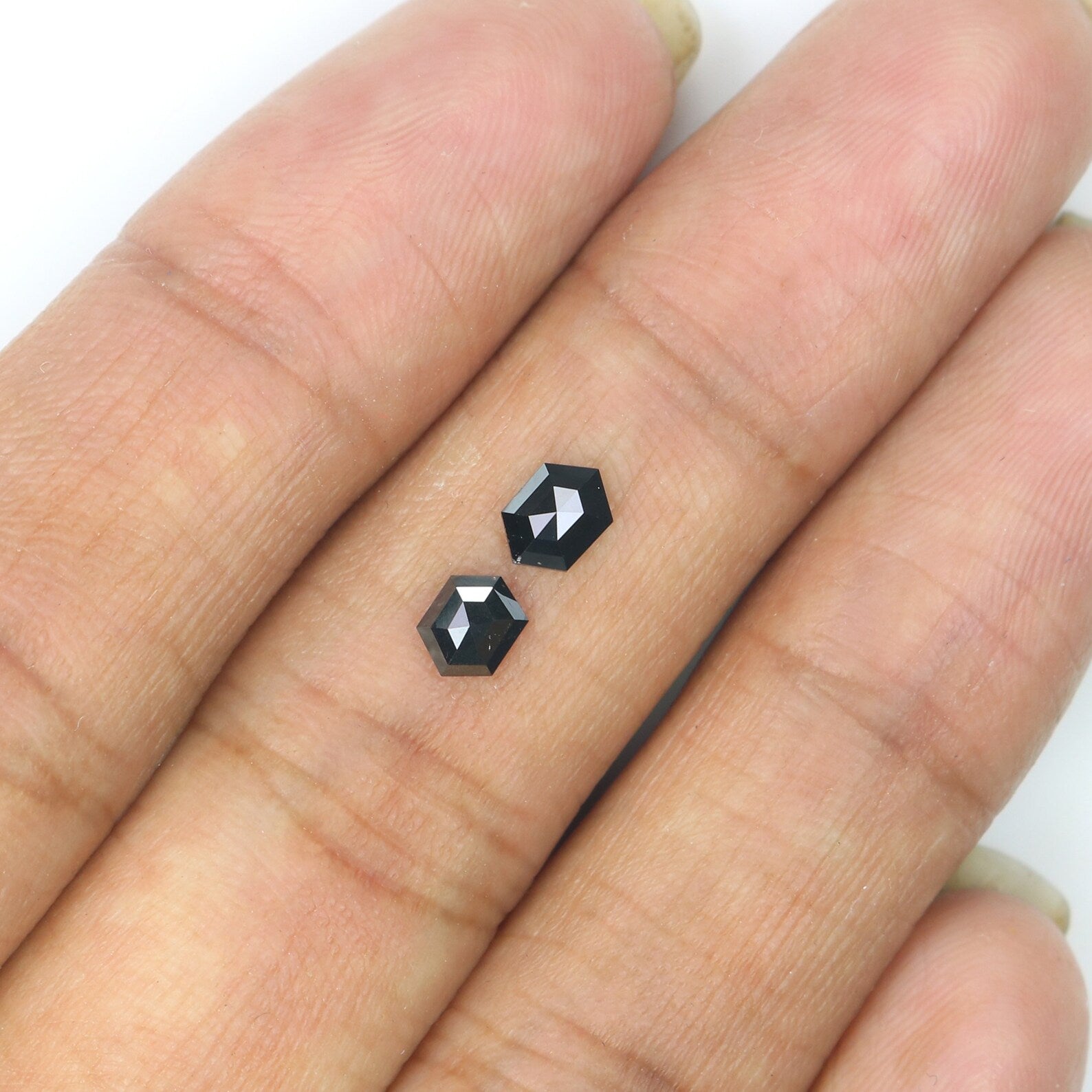 Natural Loose Hexagon Diamond, Hexagon Black Color Diamond, Natural Loose Diamond, Hexagon Rose Cut Diamond 0.53 CT Hexagon Shape N2280