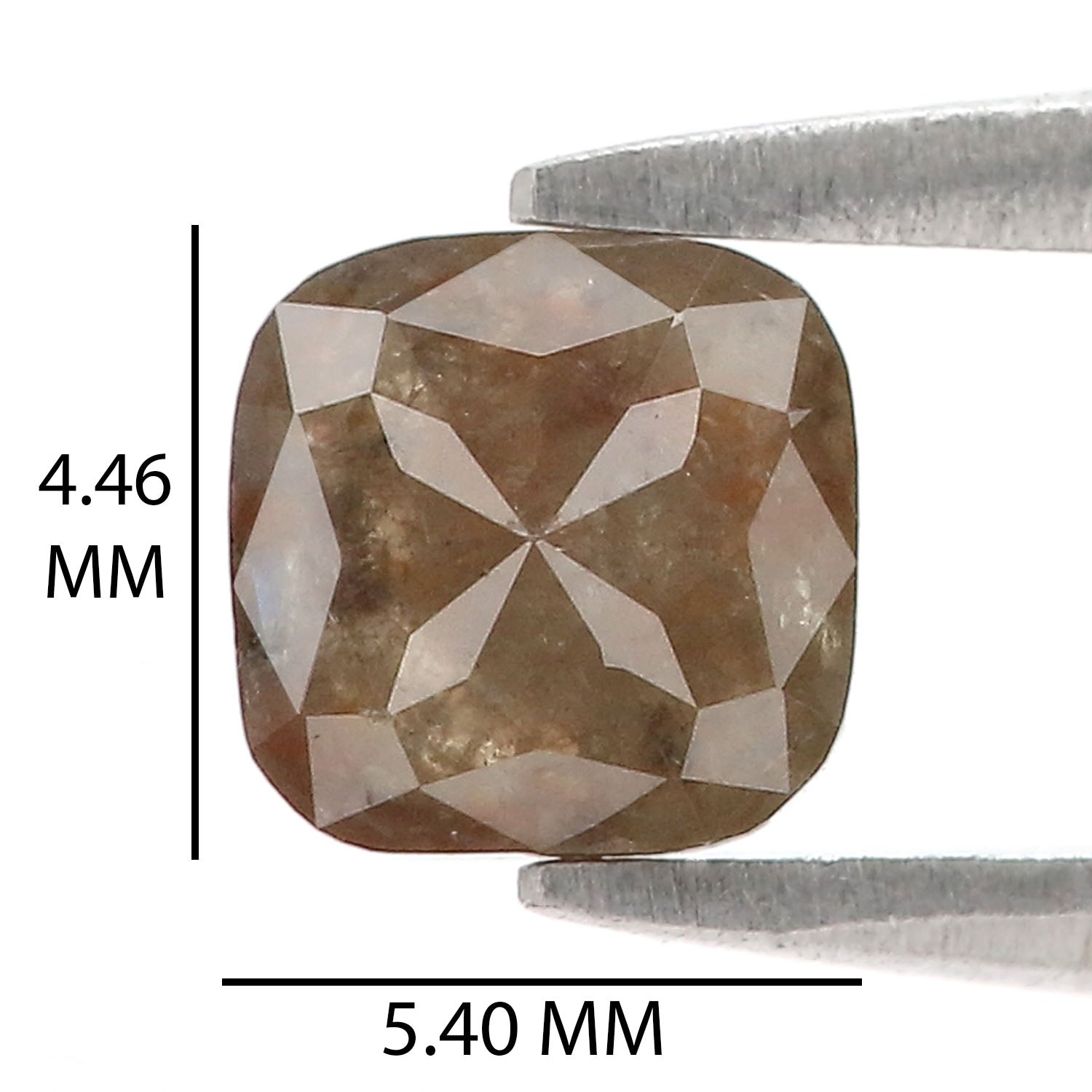 Natural Cushion Brown Diamond 0.74 CT Loose Rose Cut Brown Stone 5.45 MM Rustic Diamond Cushion Diamond For Custom Engagement Ring L3626