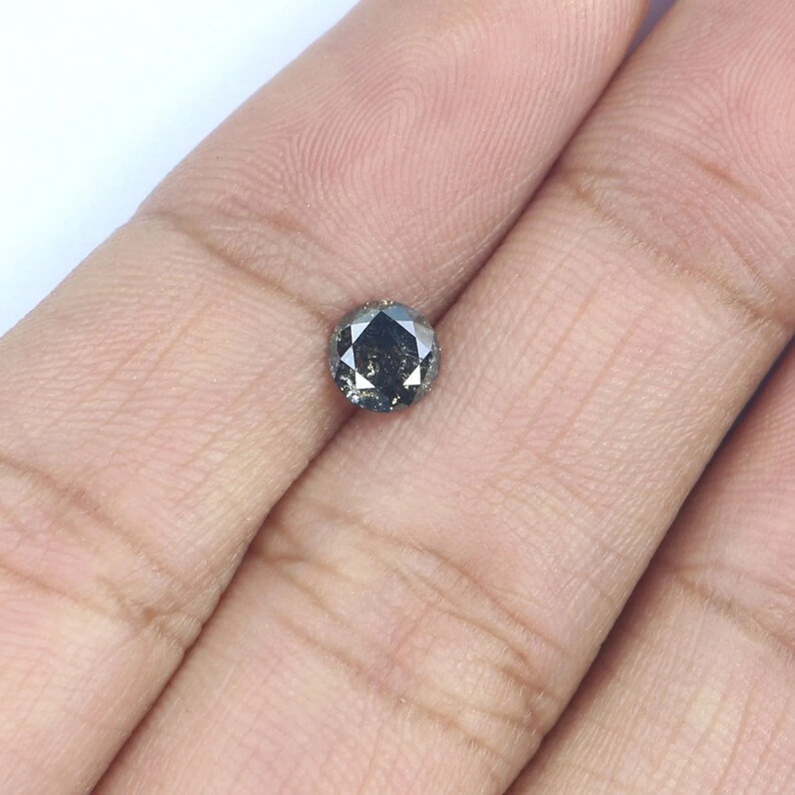 0.43 CT Natural Loose Round Shape Diamond Salt And Pepper Round Cut Diamond 4.80 MM Natural Black Color Round Brilliant Cut Diamond NQ8457