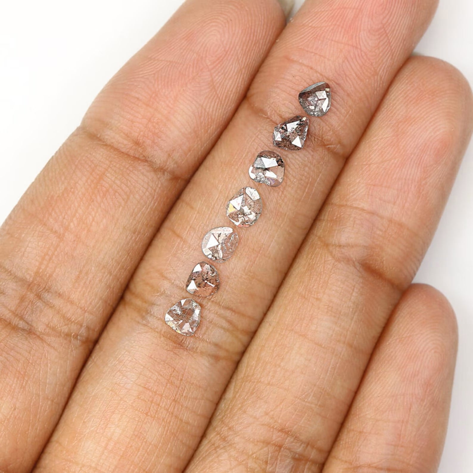 0.84 CT Natural Loose Slice Shape Diamond Salt And Pepper Slice Cut Diamond 3.65 MM Black Grey Color Slice Shape Rose Cut Diamond NQ1646